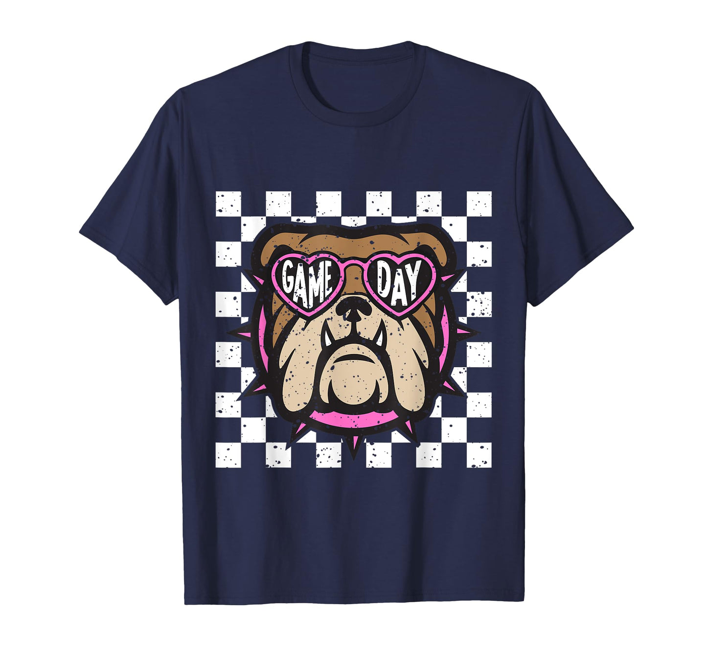 Checkered Bulldog Game Day T-Shirt
