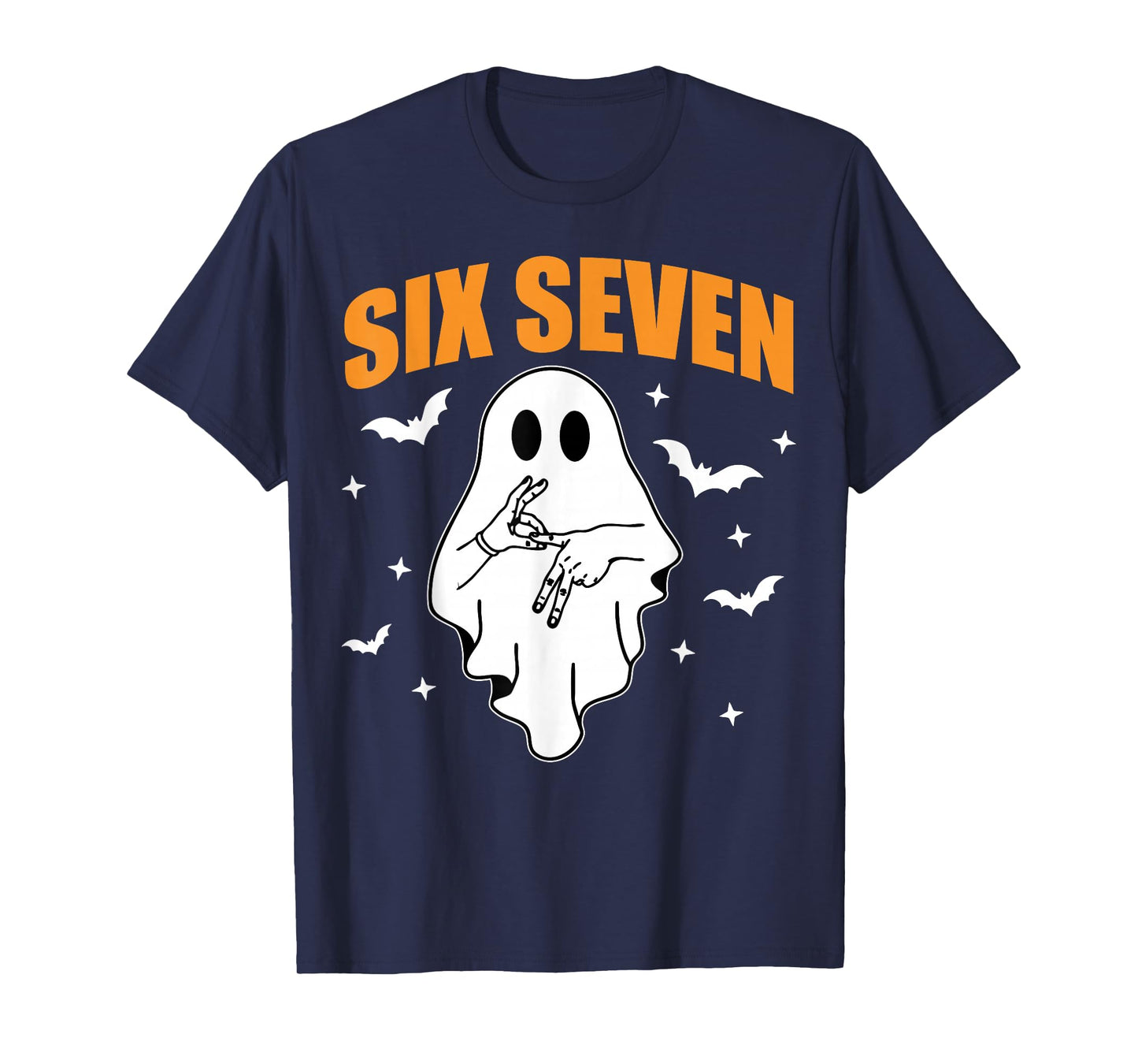 67 Meme Funny Ghost Halloween Haunted 6 7 Six Seven Teen T-Shirt