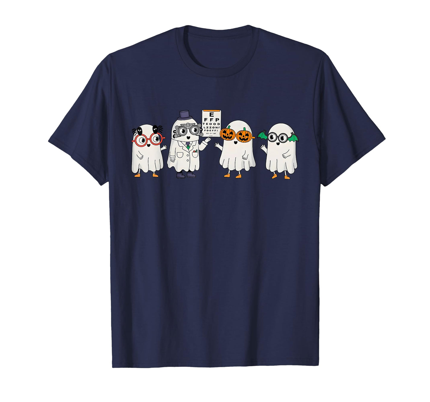 Spooky Ghost Boo Vision Squad Optometrist Halloween Eye Dr T-Shirt