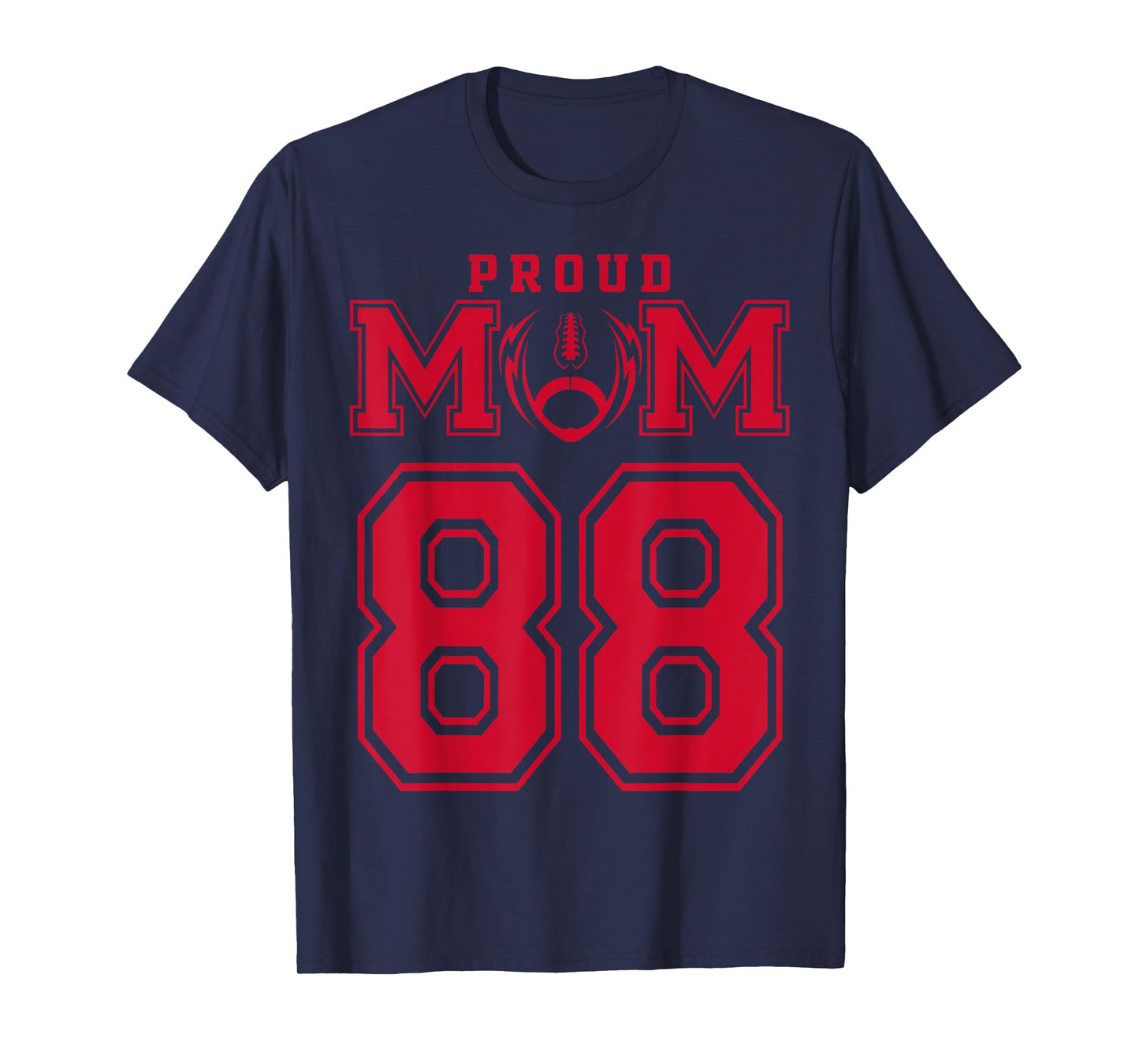 Custom Proud Football Mom Number 88 R Personalized T-Shirt