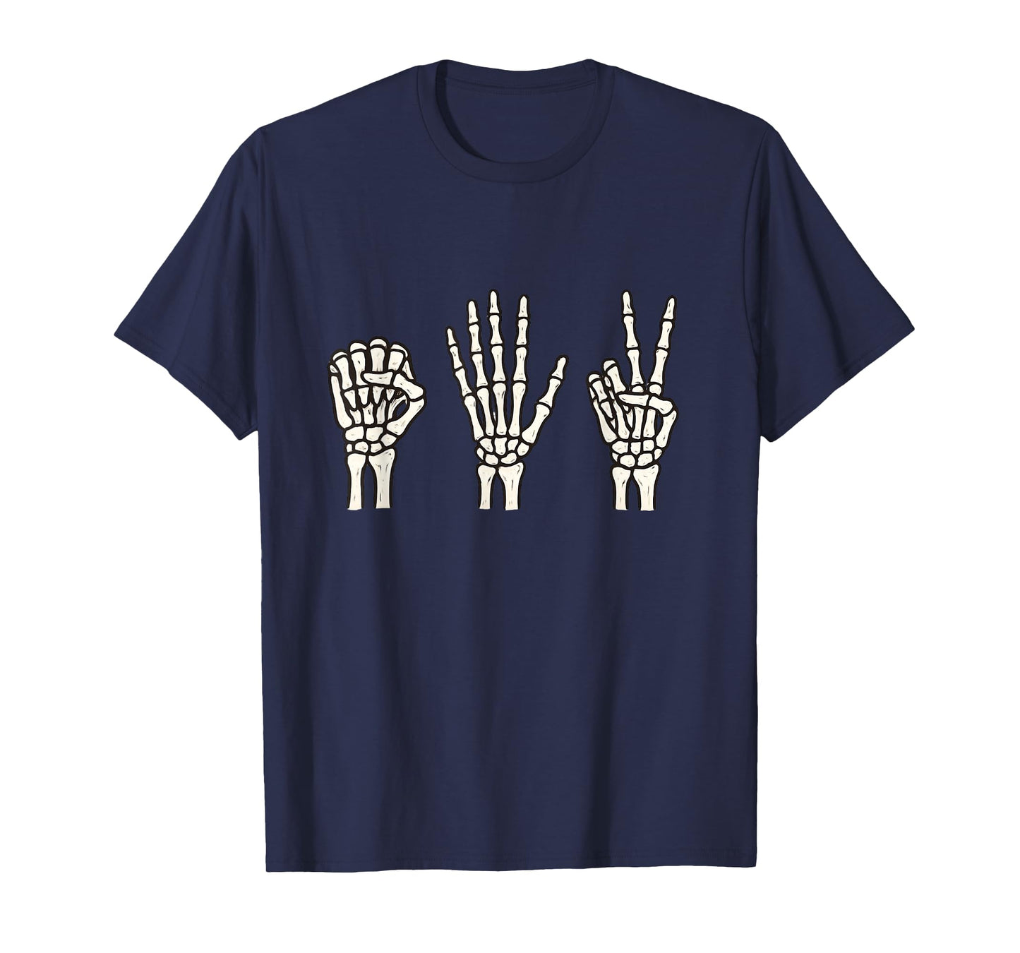 Halloween Skeleton Hands Rock Paper Scissors Funny Spooky T-Shirt