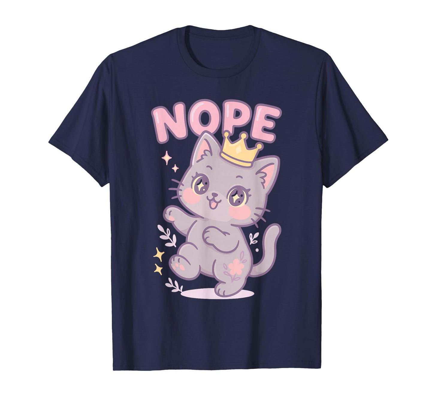 No Kings Nope Bold Minimal Cat Lover Protest Statement T-Shirt
