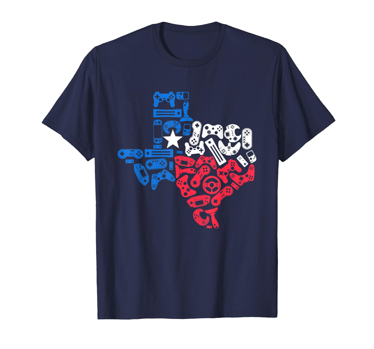 Boys Video Game Texas State Flag Map Gamer Men Kids T-Shirt