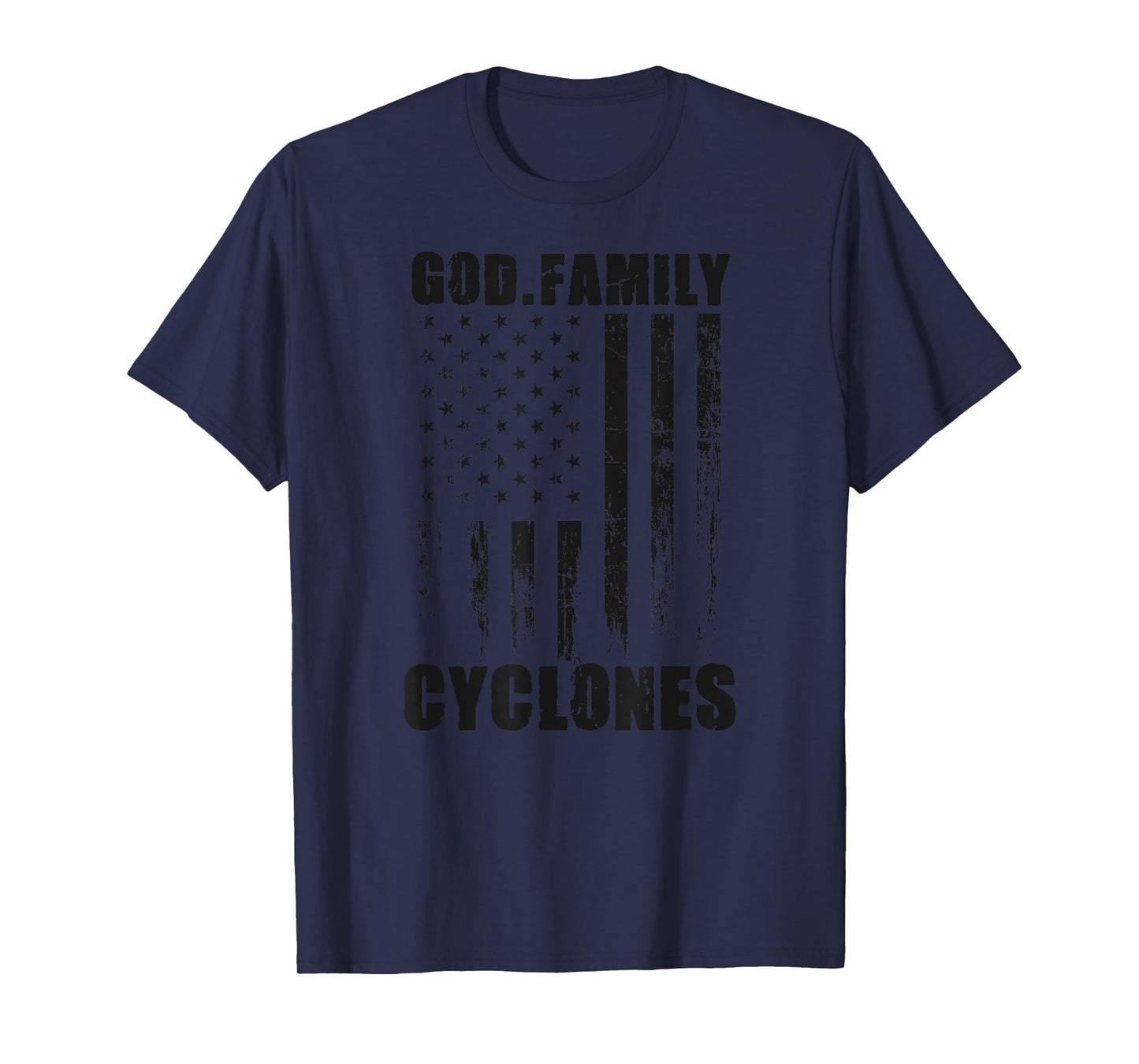 Elizabethton Cyclones God. Family. Vintage USA Flag T-Shirt