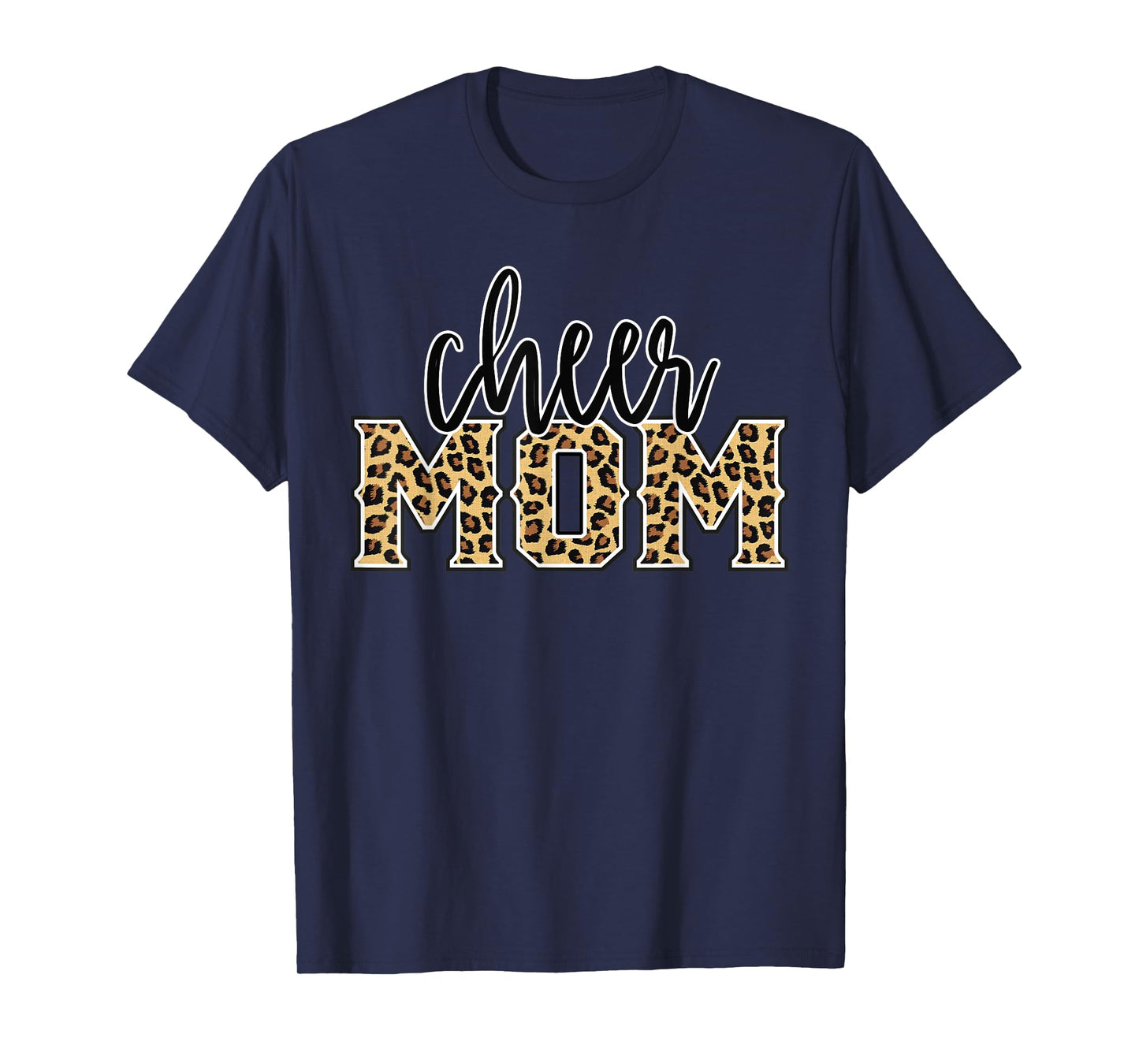 Cheer Mom Leopard Print Womens Proud Cheerleader Mother T-Shirt
