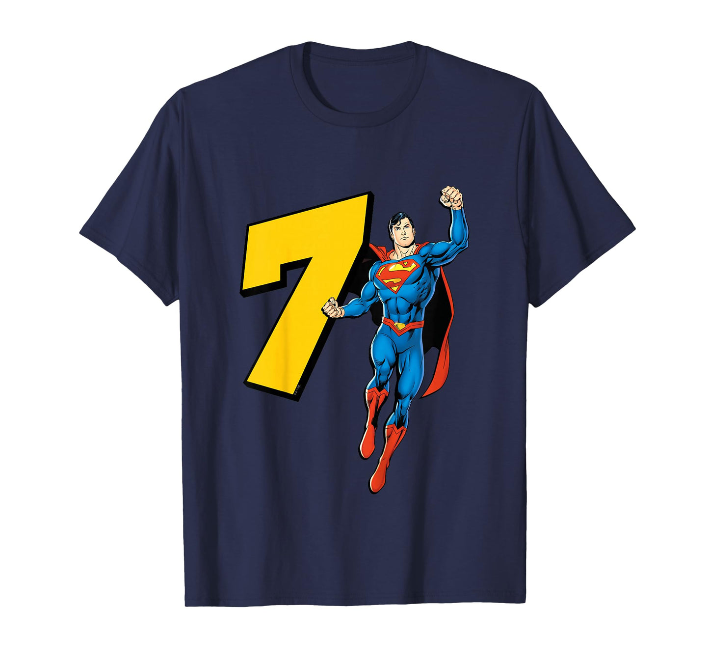 Kids Superman Super Hero 7th Birthday T-Shirt