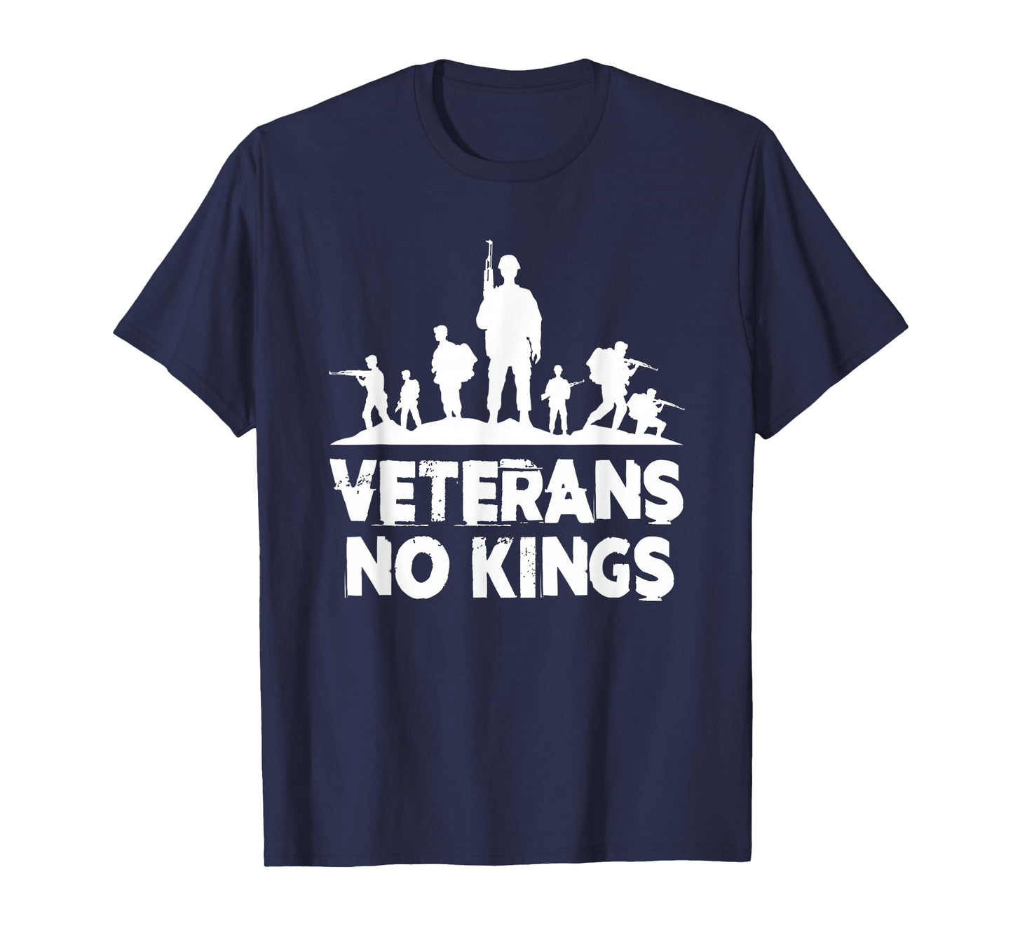 Veterans No Kings Vintage America Flag Veterans T-Shirt