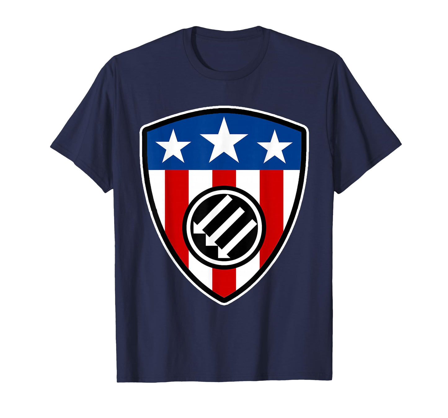 American Iron Front Shield - Stand Against Fascism T-Shirt