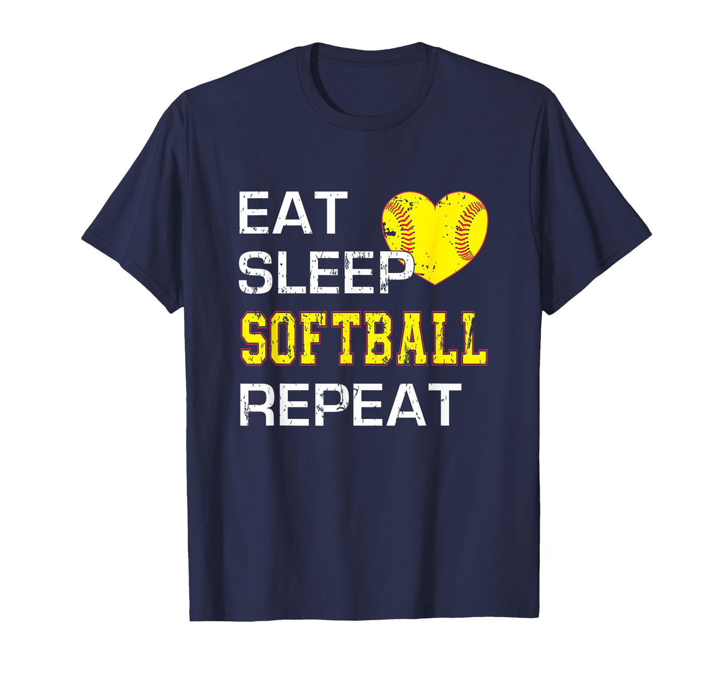 Funny Softball Eat Sleep Softball Repeat for Girls Softball T-Shirt