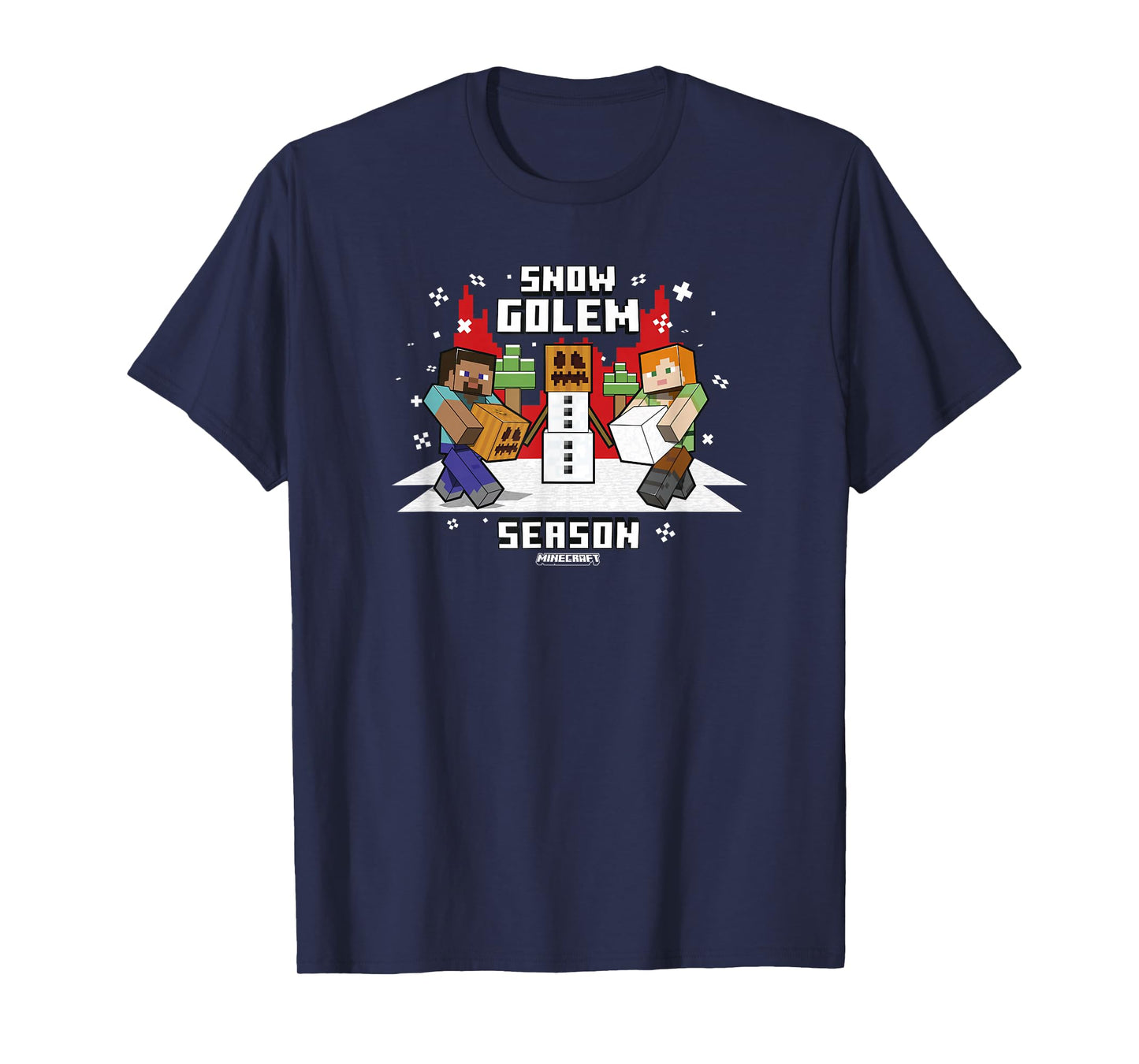 Minecraft Christmas Snow Golem Season T-Shirt