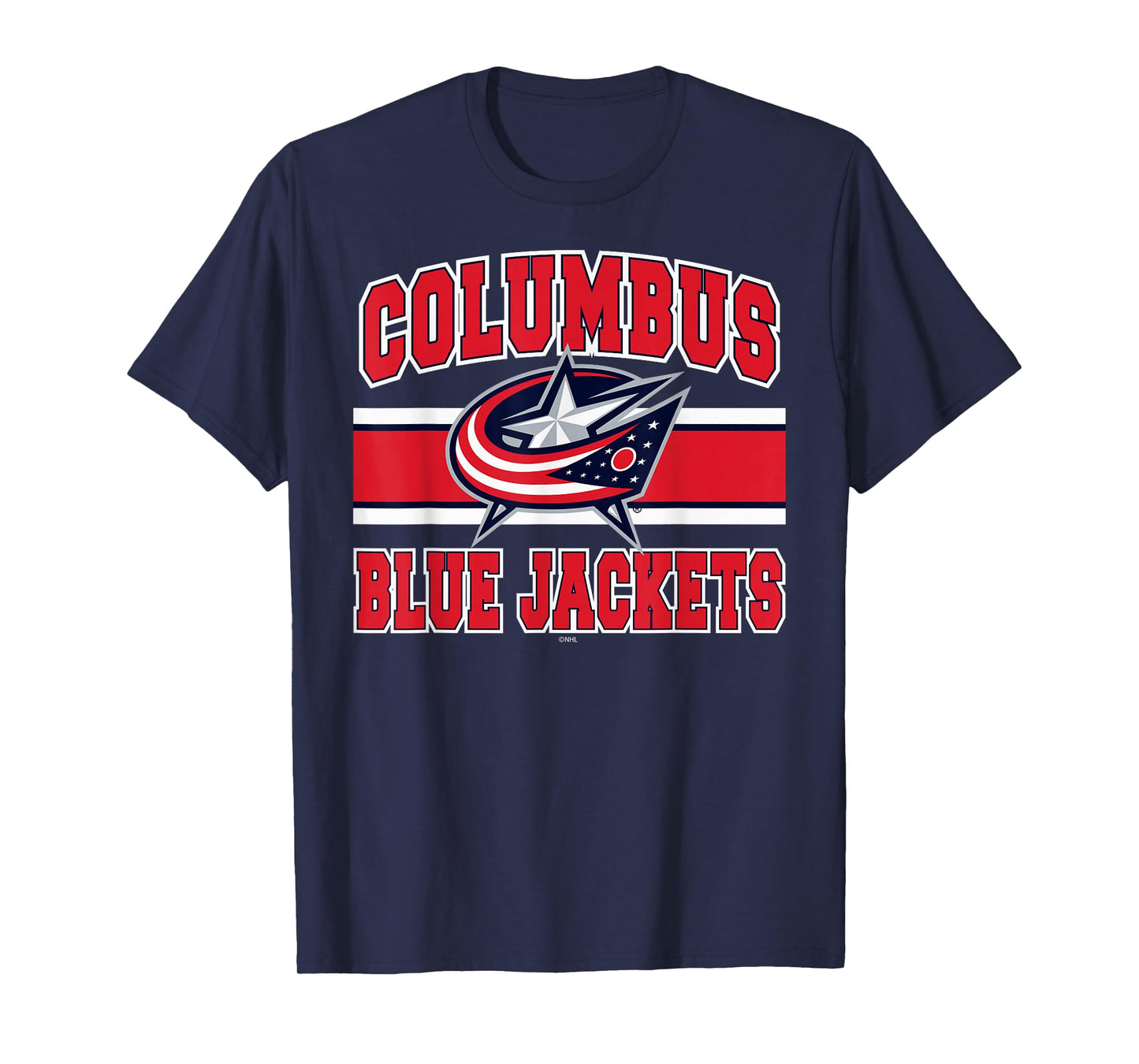 Columbus Blue Jackets Stripe Officially Licensed T-Shirt