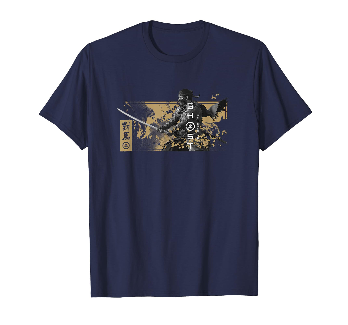 Ghost of Tsushima Katana with Falling Leaves T-Shirt