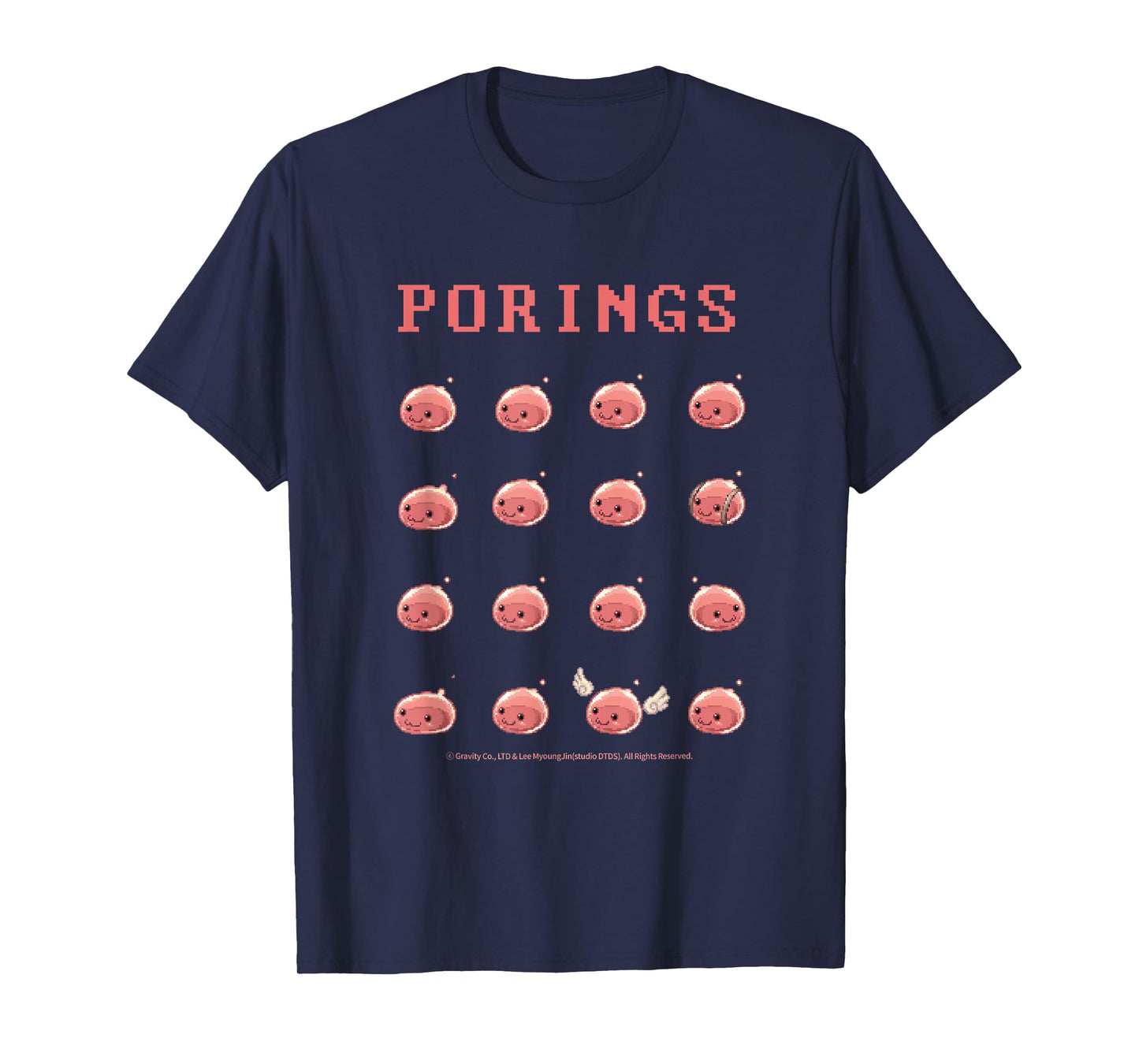 Ragnarok Stand Out Winged Poring Cute Pixel Graphic Tee T-Shirt