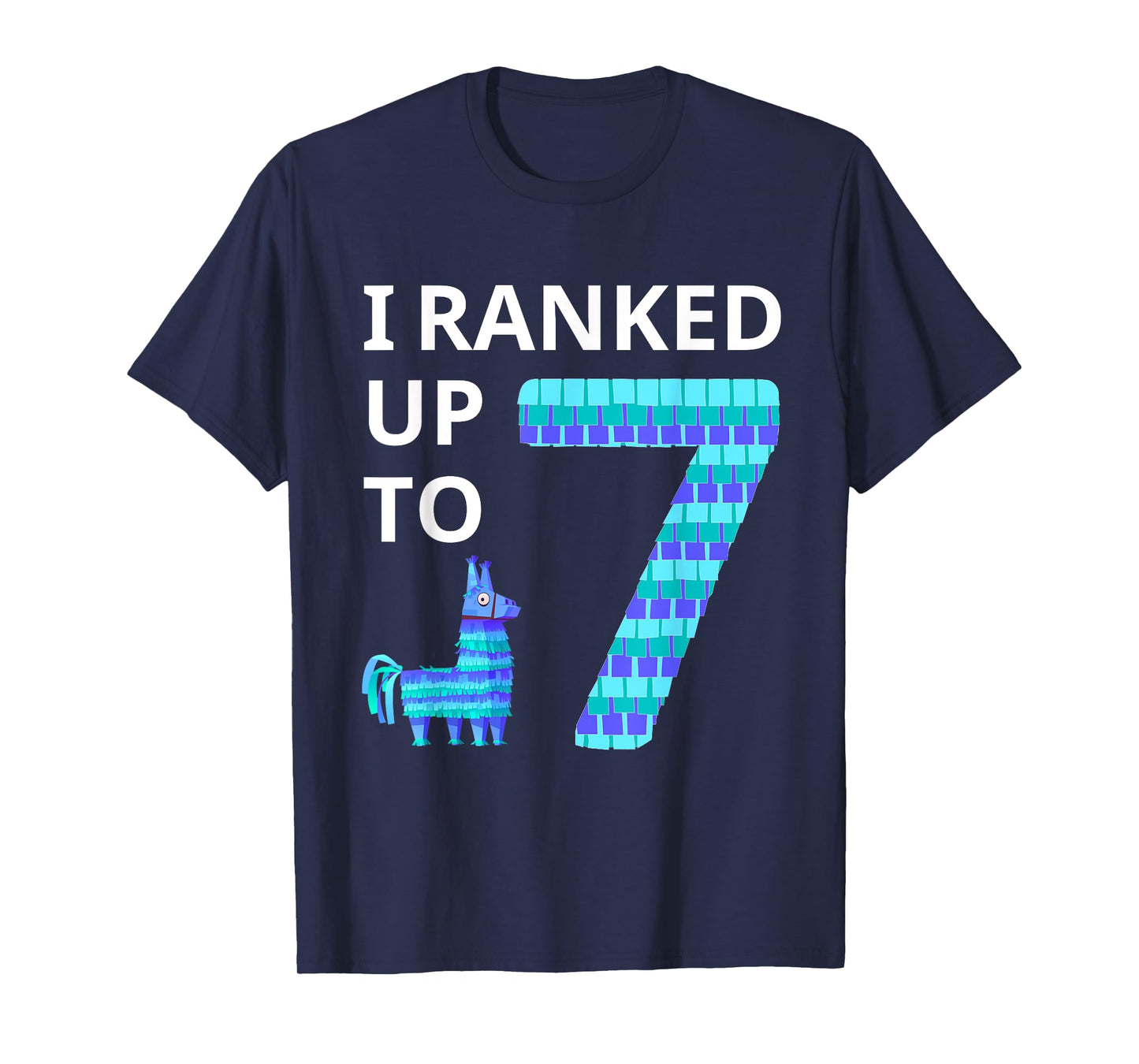 I Ranked Up To 7 Birthday Video Game Llama Piñata Birthday T-Shirt