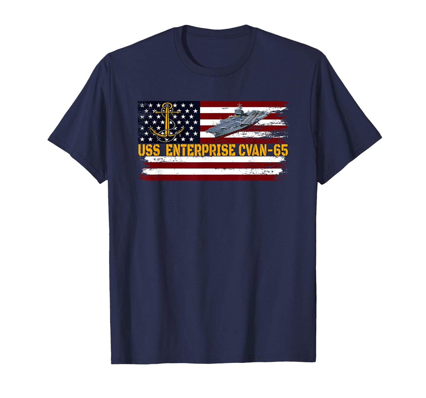 Aircraft Carrier USS Enterprise CVAN-65 Veterans Day Fathers T-Shirt