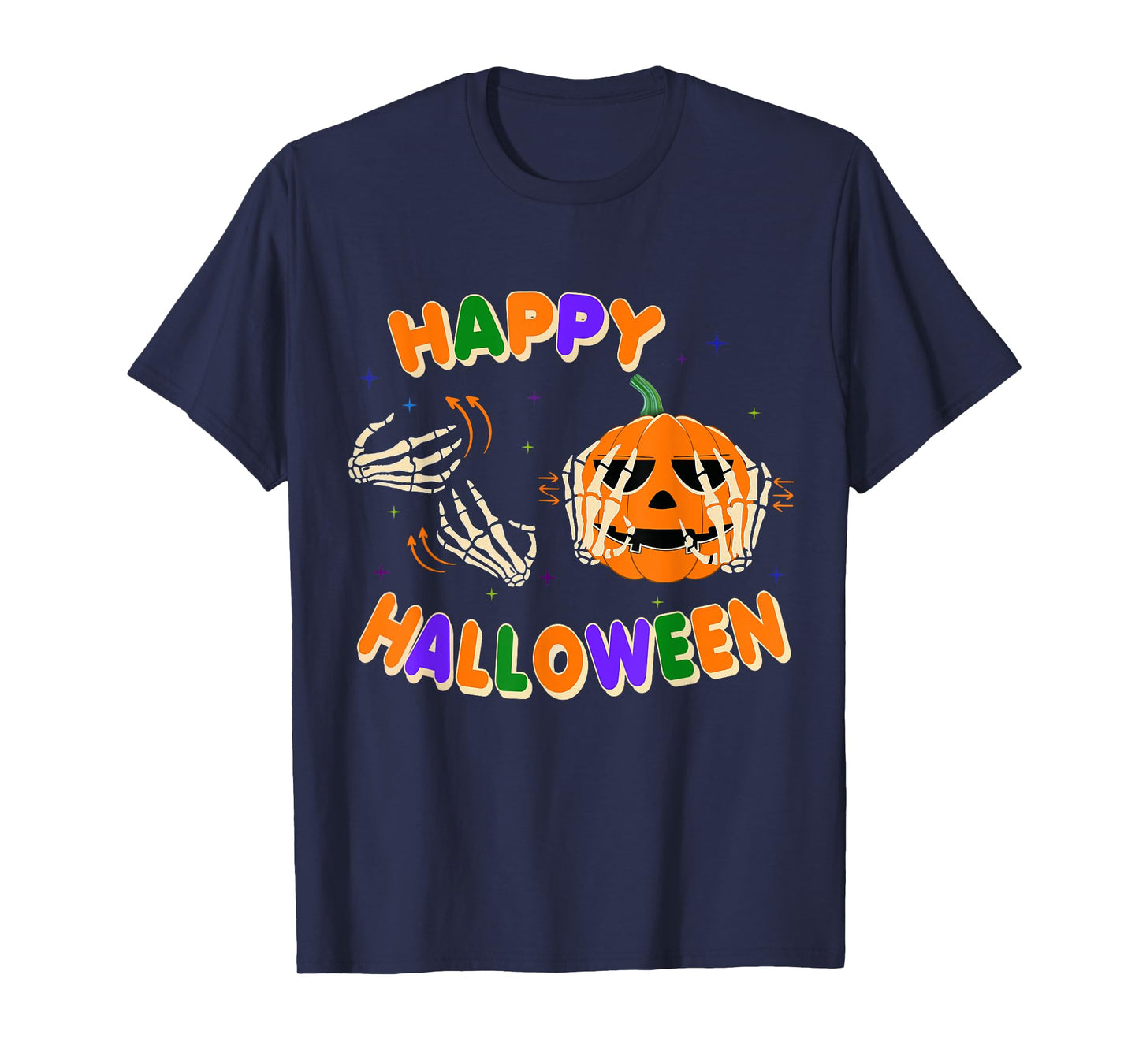 American Sign Language ASL Halloween Vibes Happy Halloween T-Shirt