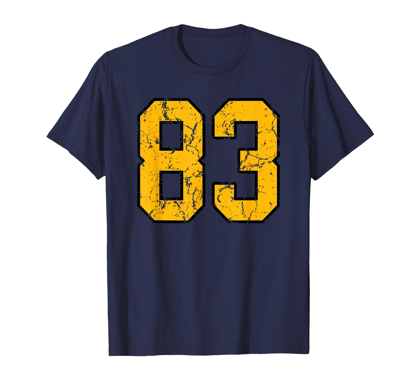 Gold and Black Sports Number 83 Jersey Uniform Player T-Shirt