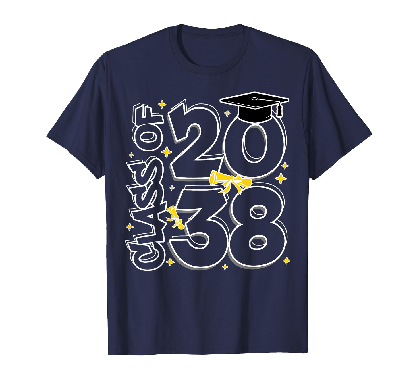 Class Of 2038 Grow With Me First Day Of School Graduation T-Shirt