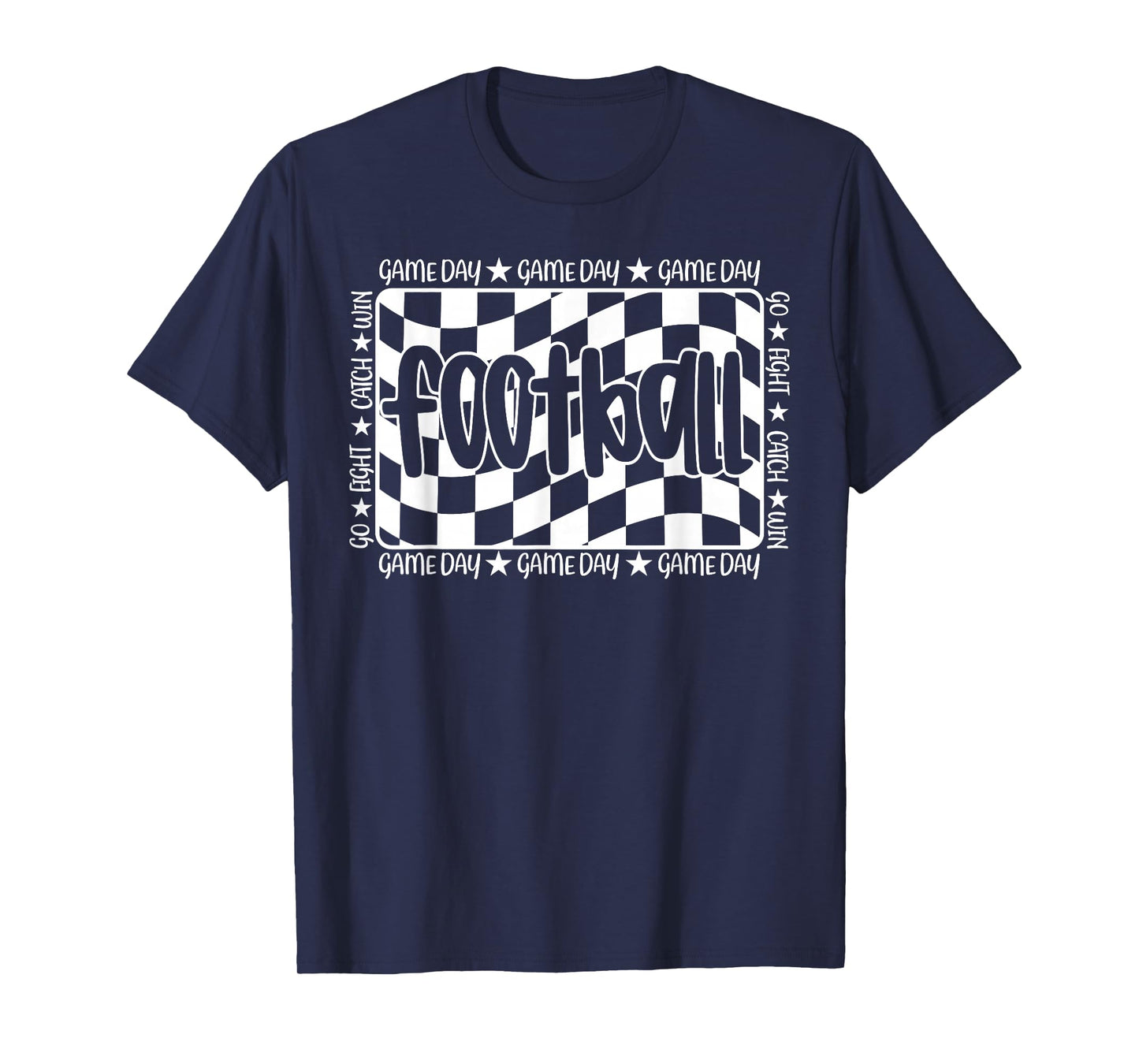 Touchdown Season American Football Game Day Checkered Funny T-Shirt