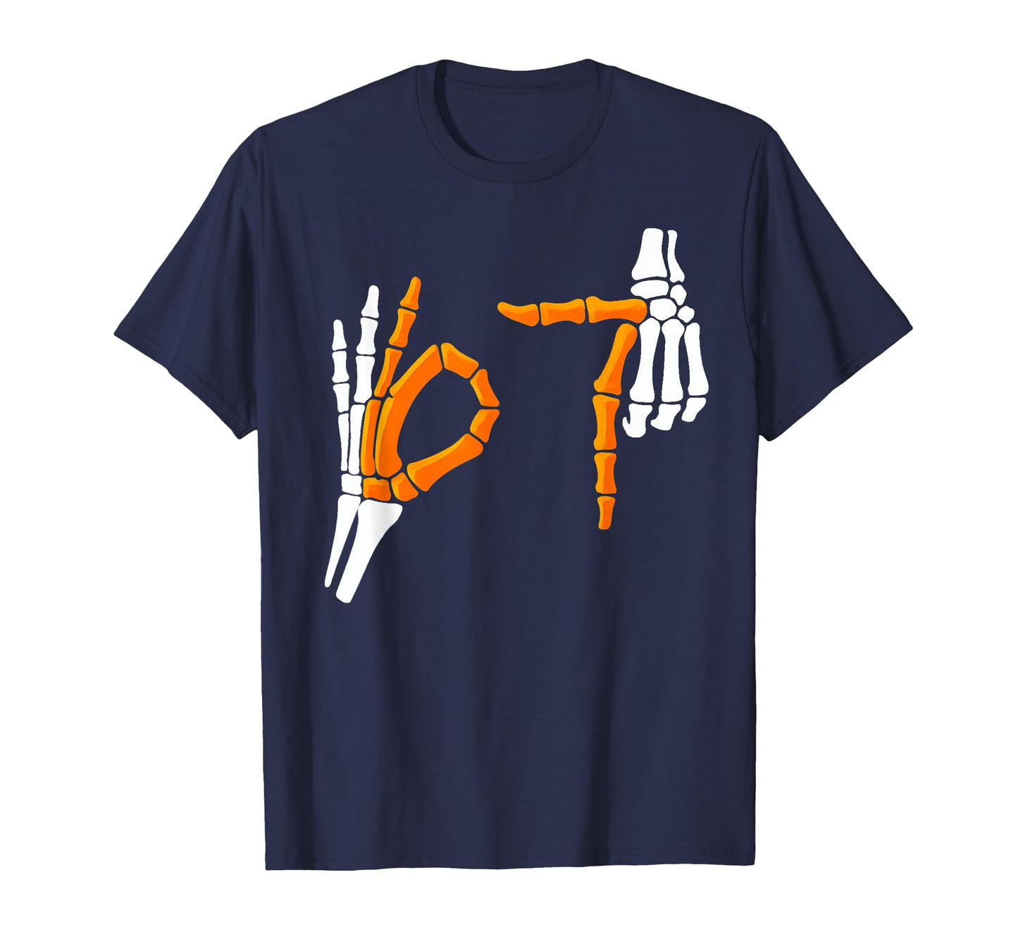 6 7 Funny Halloween 67 Costume Skeleton Hands T-Shirt