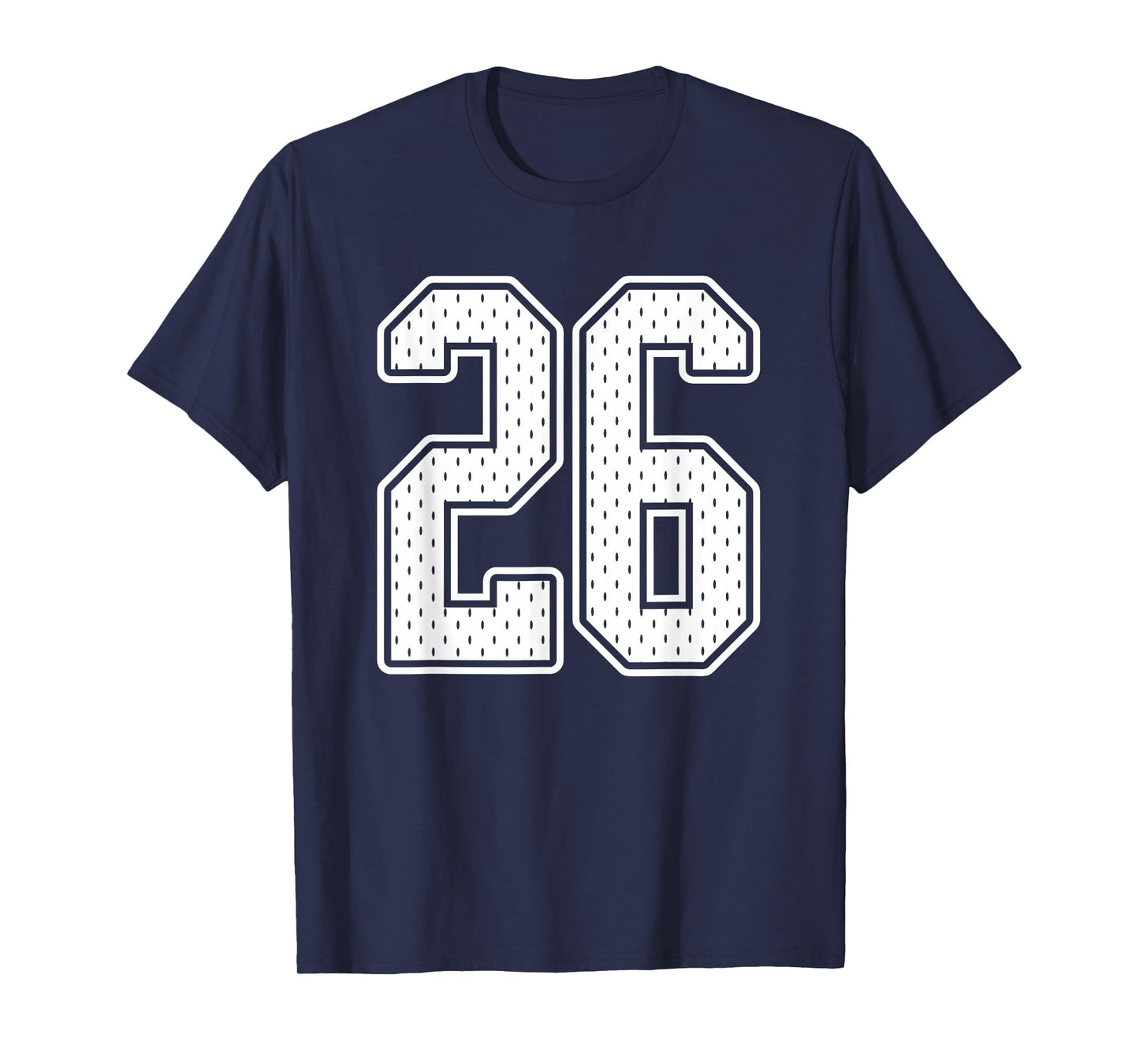 #26 White Vintage Number 26 Sports Fan Jersey Style T-Shirt