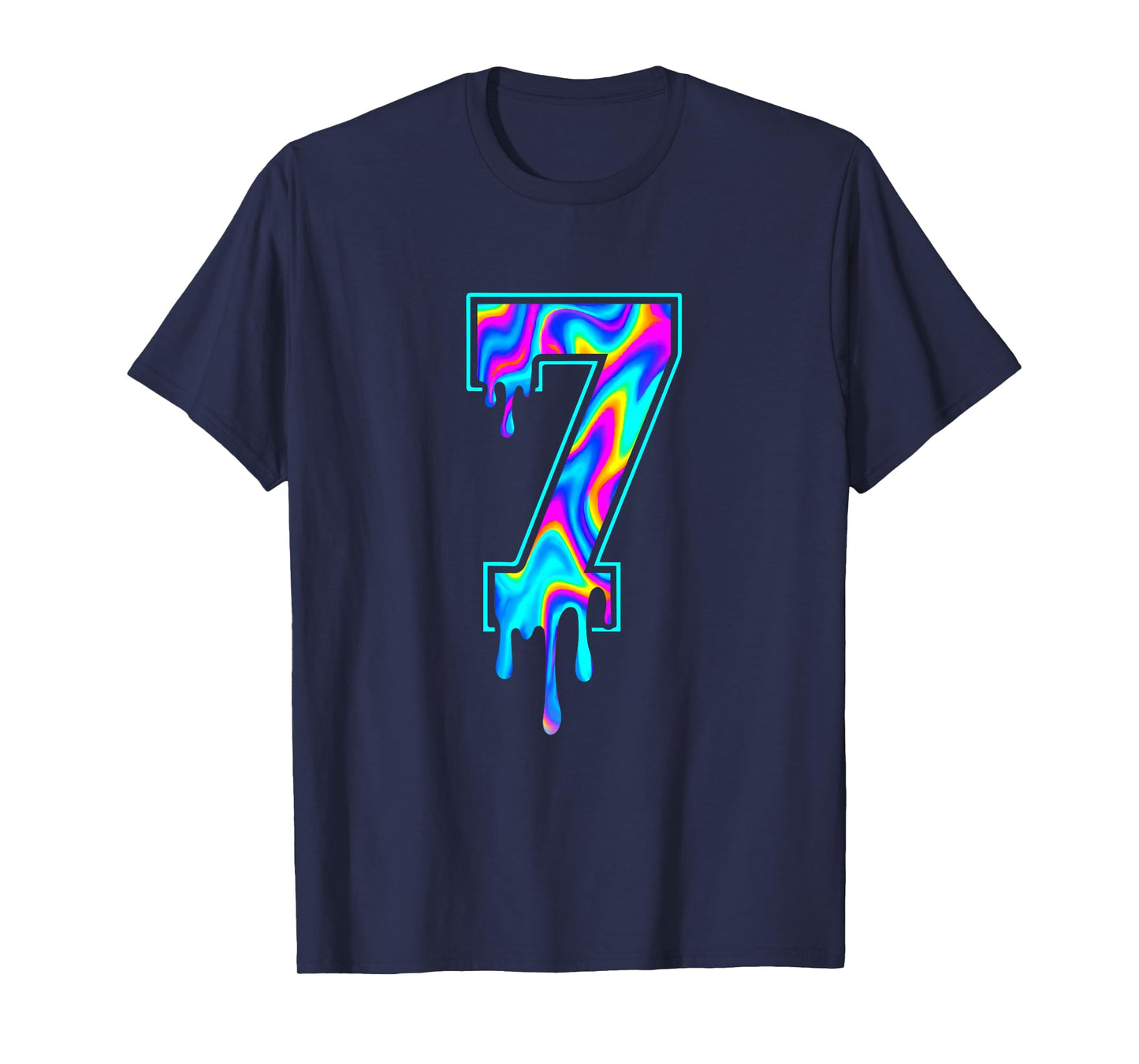 Swirl Rainbow Six Seven Meme 6 7 Halloween Matching 7 T-Shirt