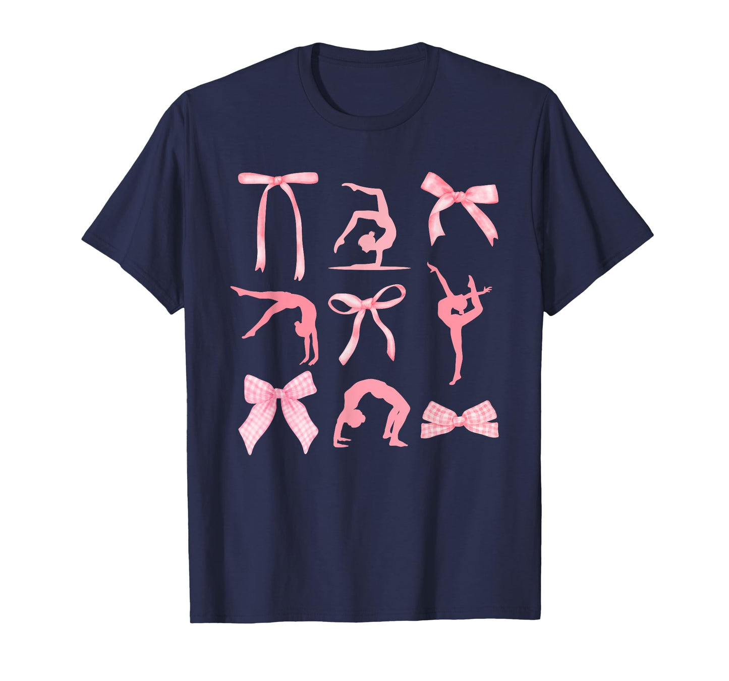 Coquette Gymnastics Cute Bow Gymnasts Women Girls Kids T-Shirt