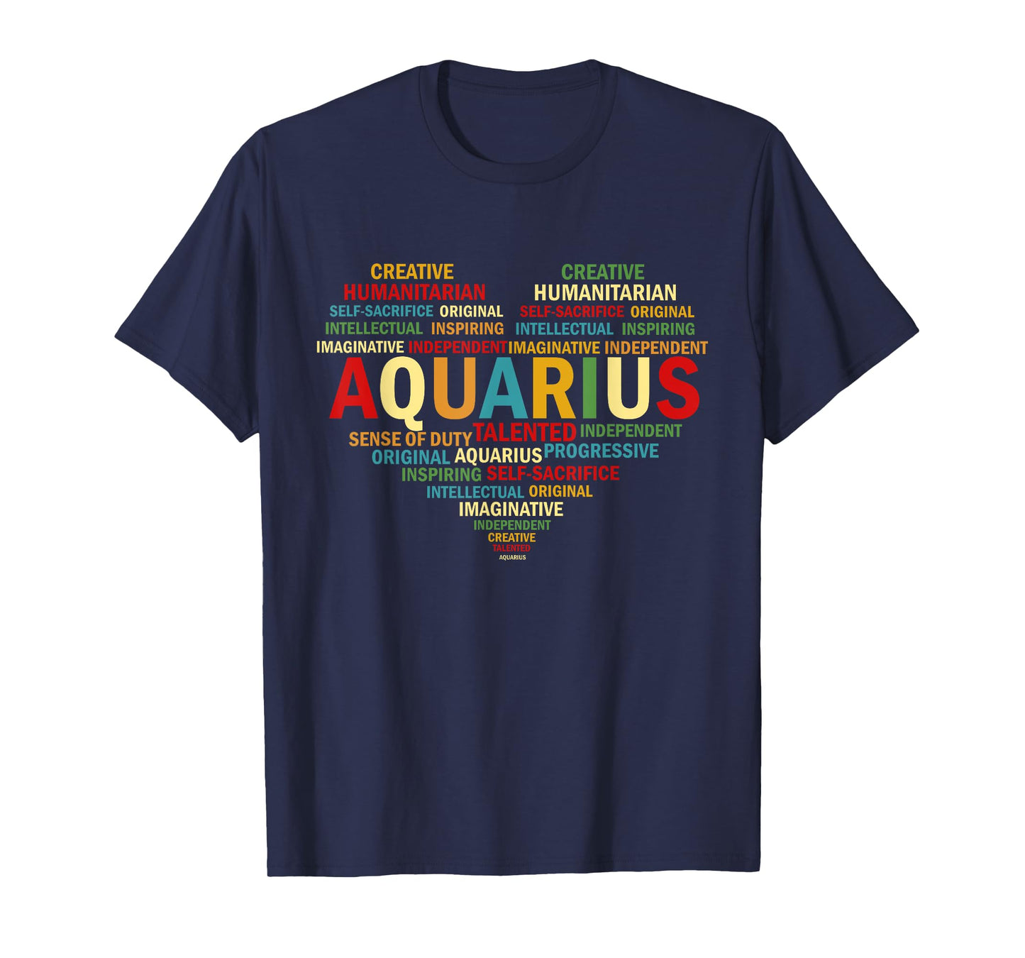 Aquarius Heart Birthday Astrology Zodiac Sign T-Shirt