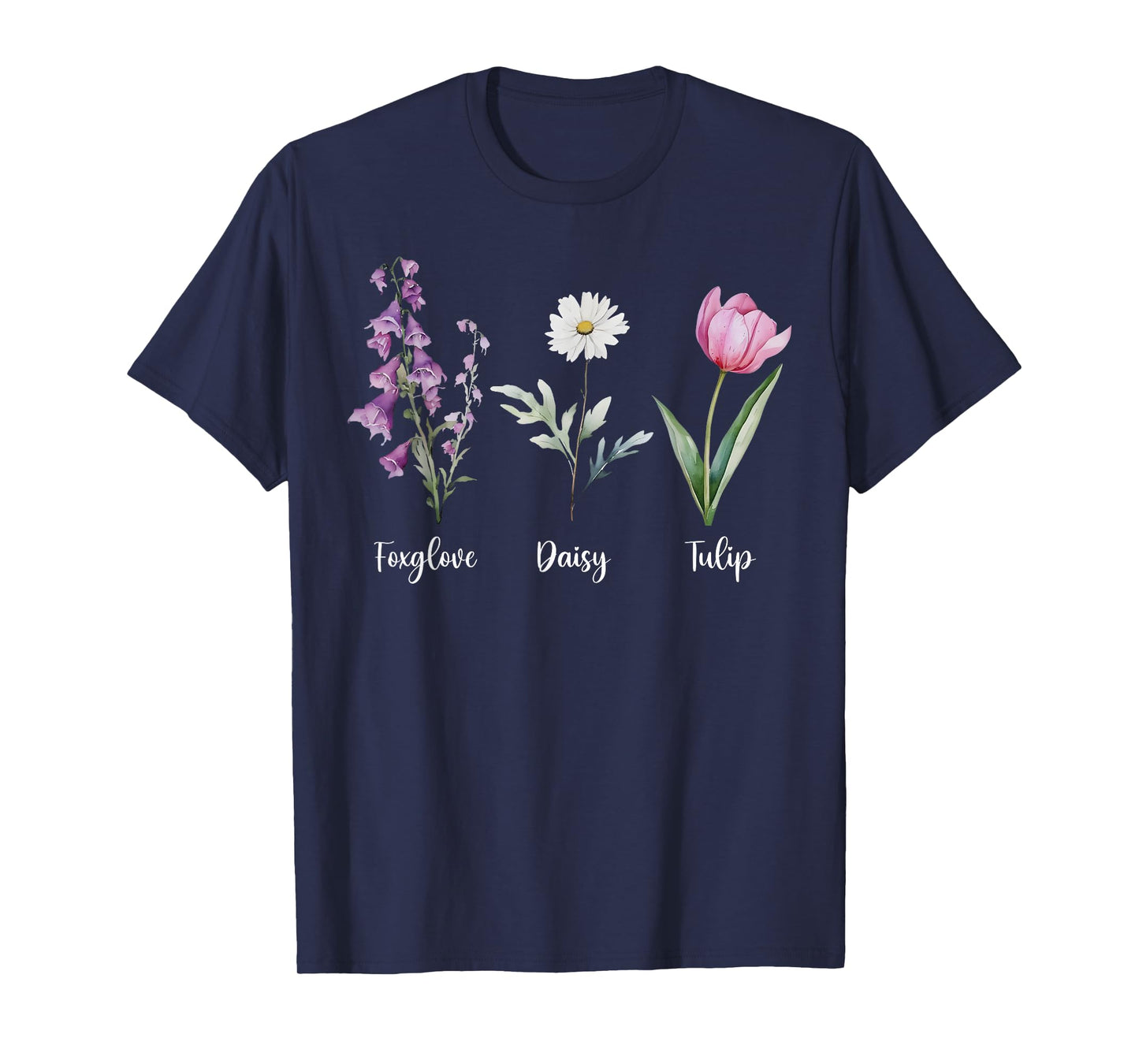 Subtle Floral Anti Trump Shirt Flowers Foxglove Daisy Tulip T-Shirt