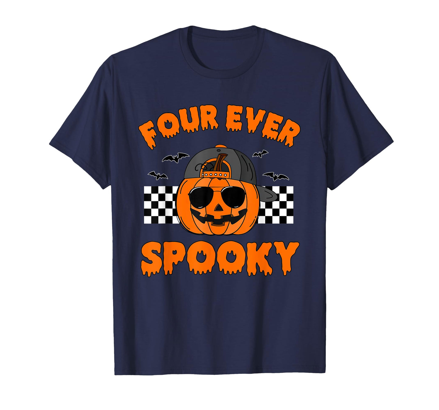 Four Ever Spooky Pumpkin Halloween 4th Birthday Boy 4 Years T-Shirt