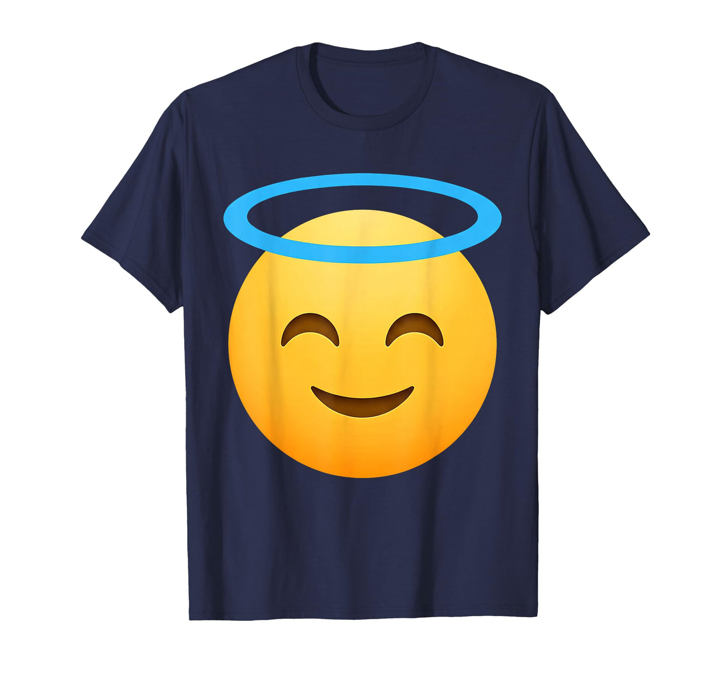 Funny Emoticon Smiling Face with Halo Angel T-Shirt