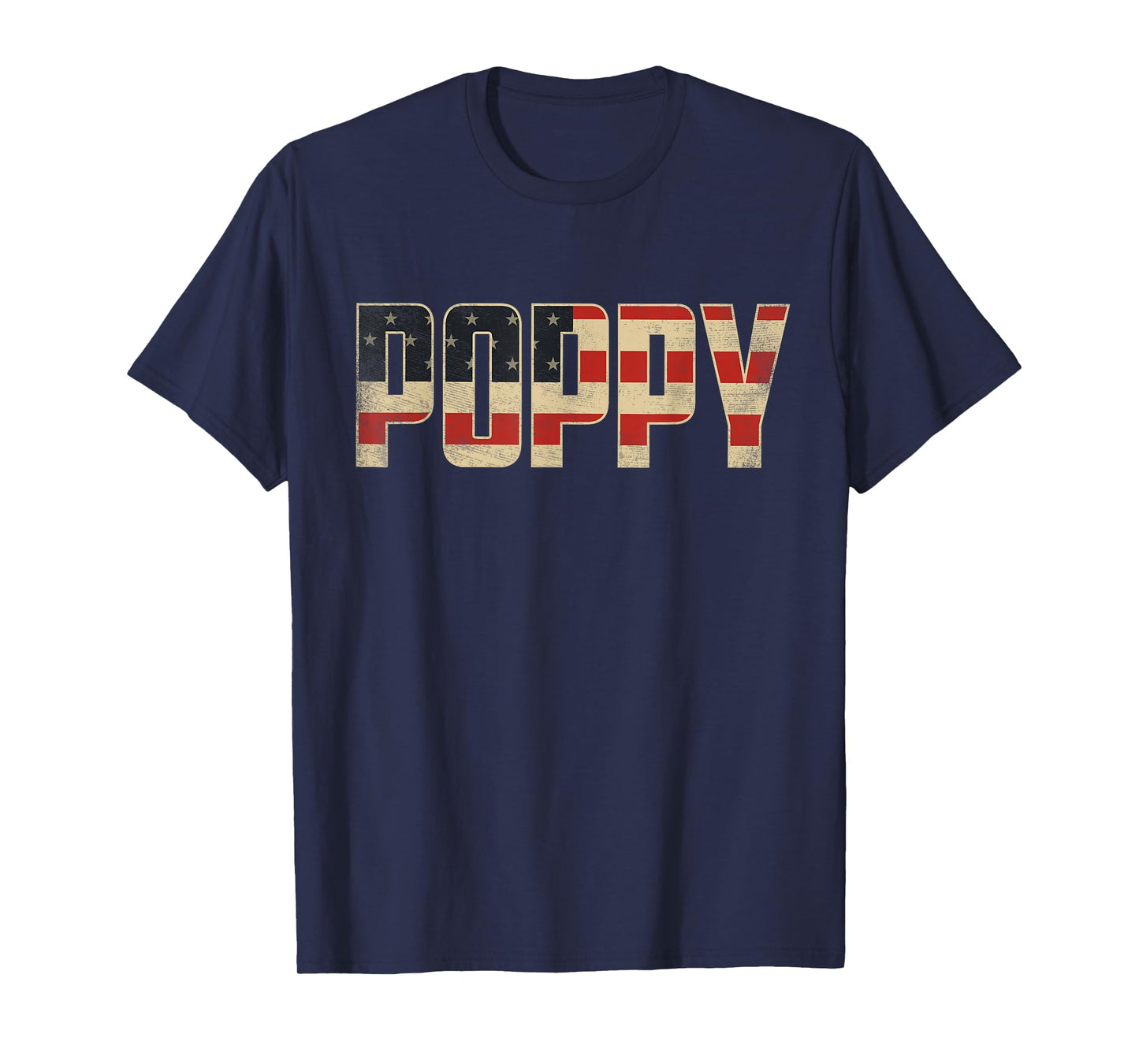 Poppy Bold Patriotic American Flag Father’s Day Poppy T-Shirt