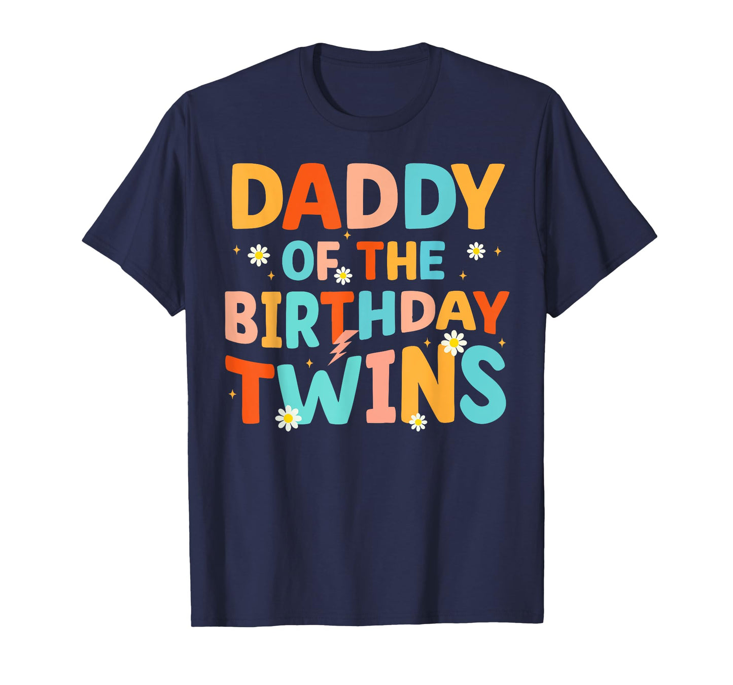 Daddy Of The Birthday Twins Kids Party Retro Bday T-Shirt