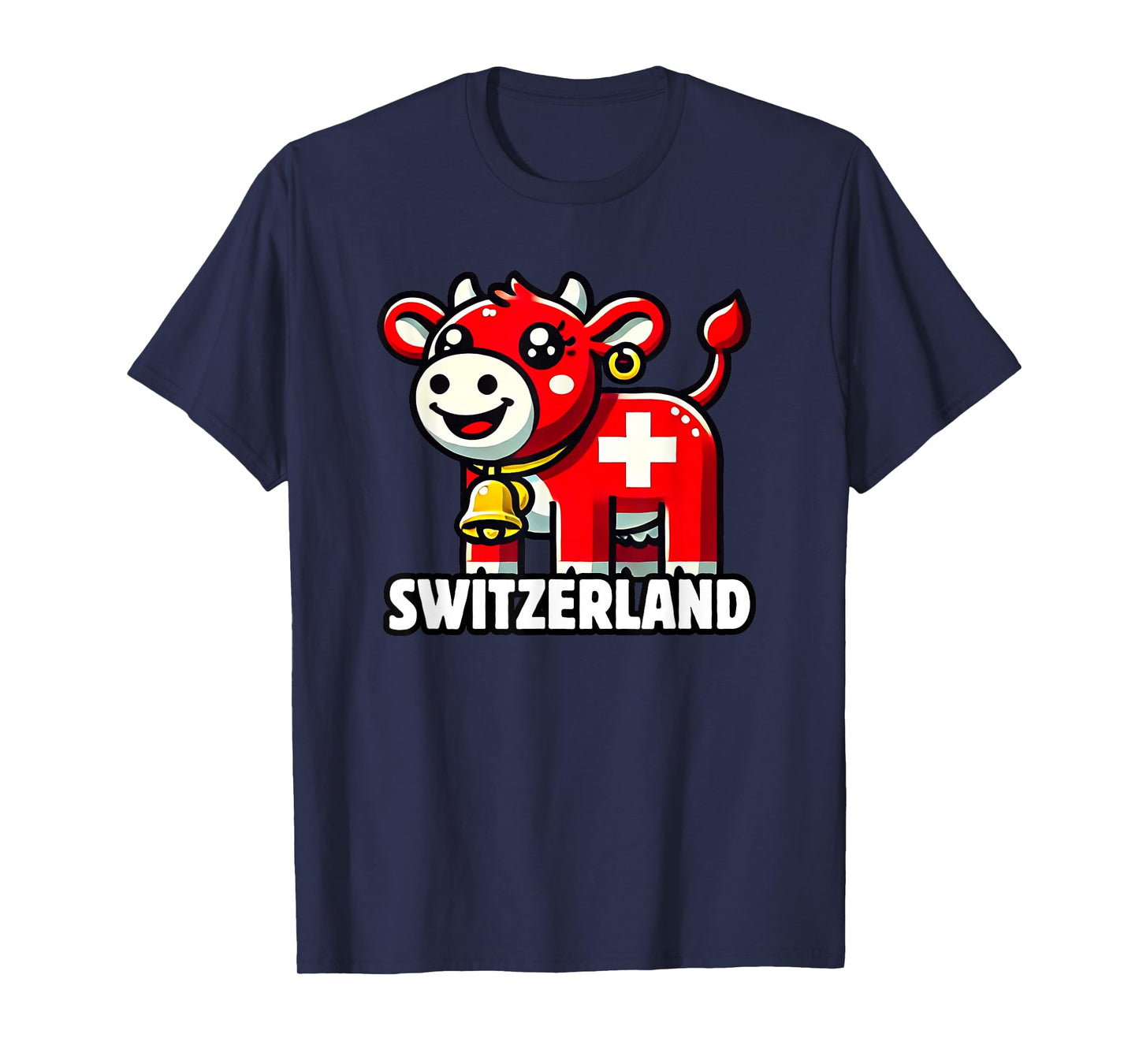 Swiss Cow Flag Switzerland Cute Swiss Alps T-Shirt
