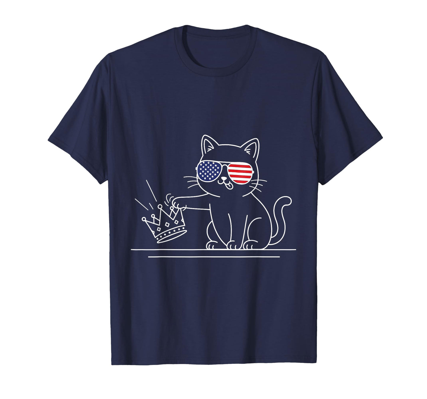 Funny Cat No Kings America Cat Lover for Men Women Kids T-Shirt