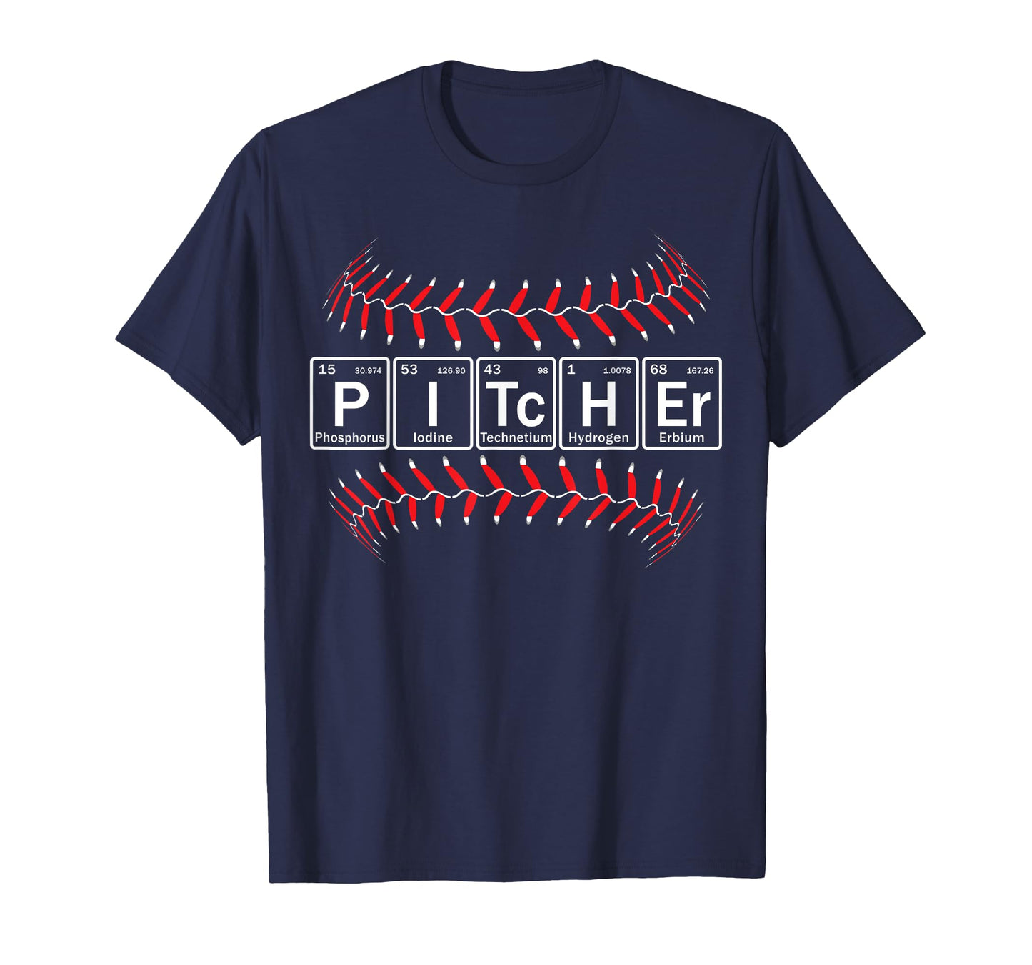 Baseball Pitcher in Periodic Table Elements T-Shirt