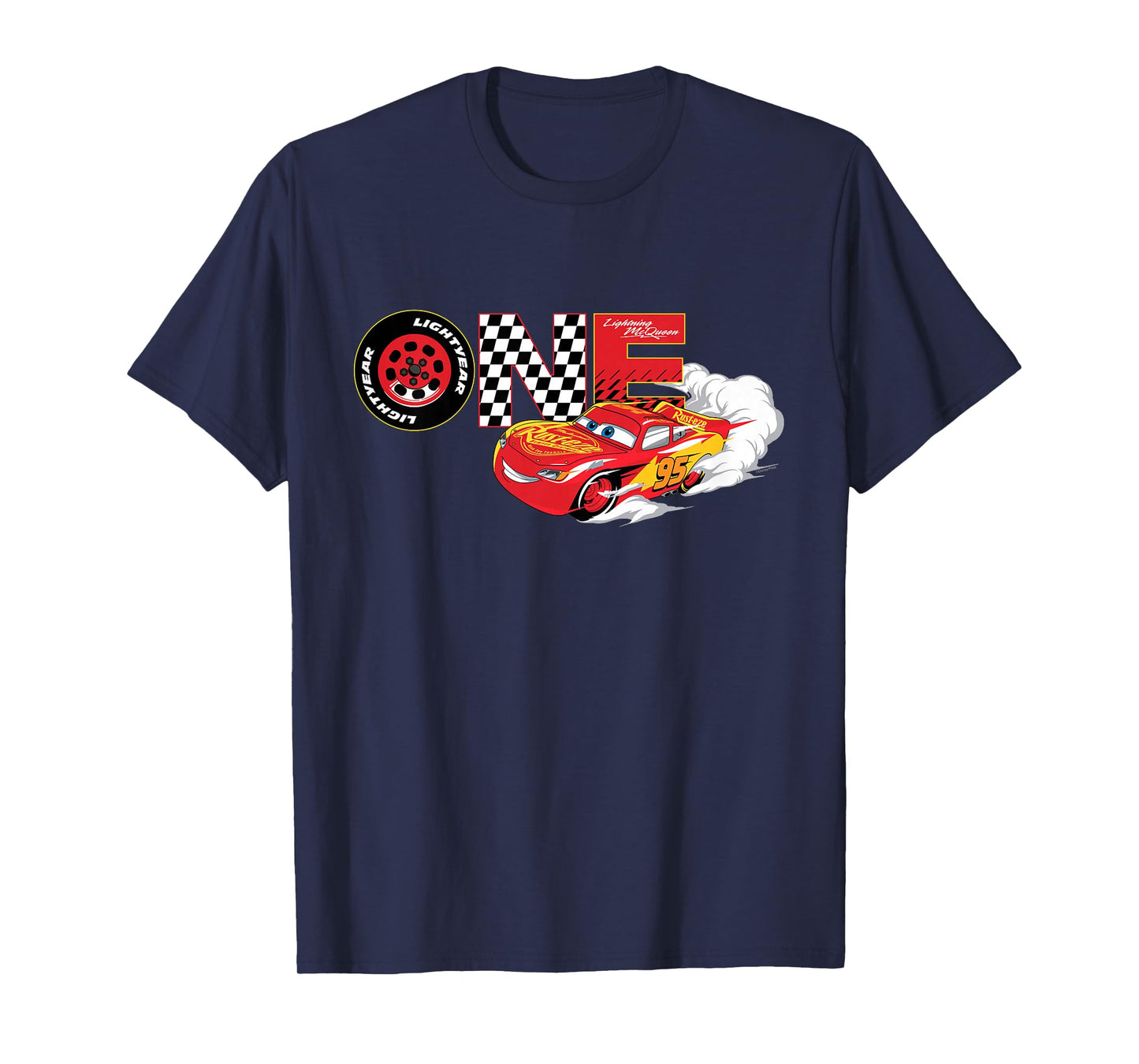 Disney & Pixar's Cars Numbers 1 First 1st Birthday Party T-Shirt
