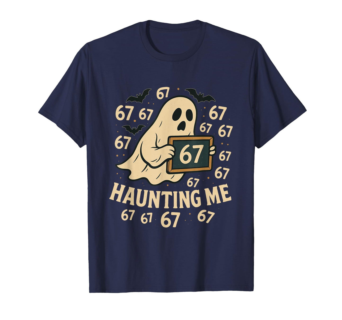 67 Halloween Ghost Math Meme Multiplication 6x7 Student Joke T-Shirt