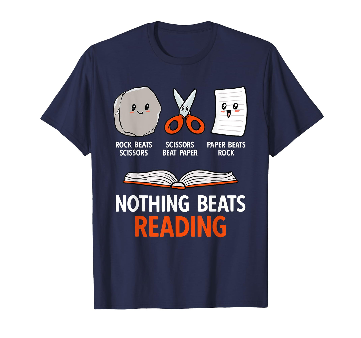 Rock Paper Scissors Nothing Beats Reading T-Shirt