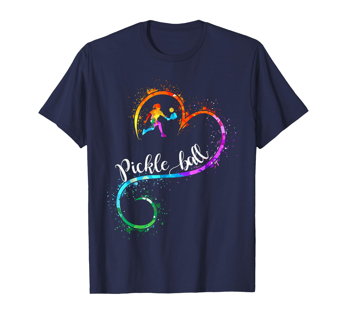 I Love Pickleball Watercolors Funny Pickleball Girl Player T-Shirt