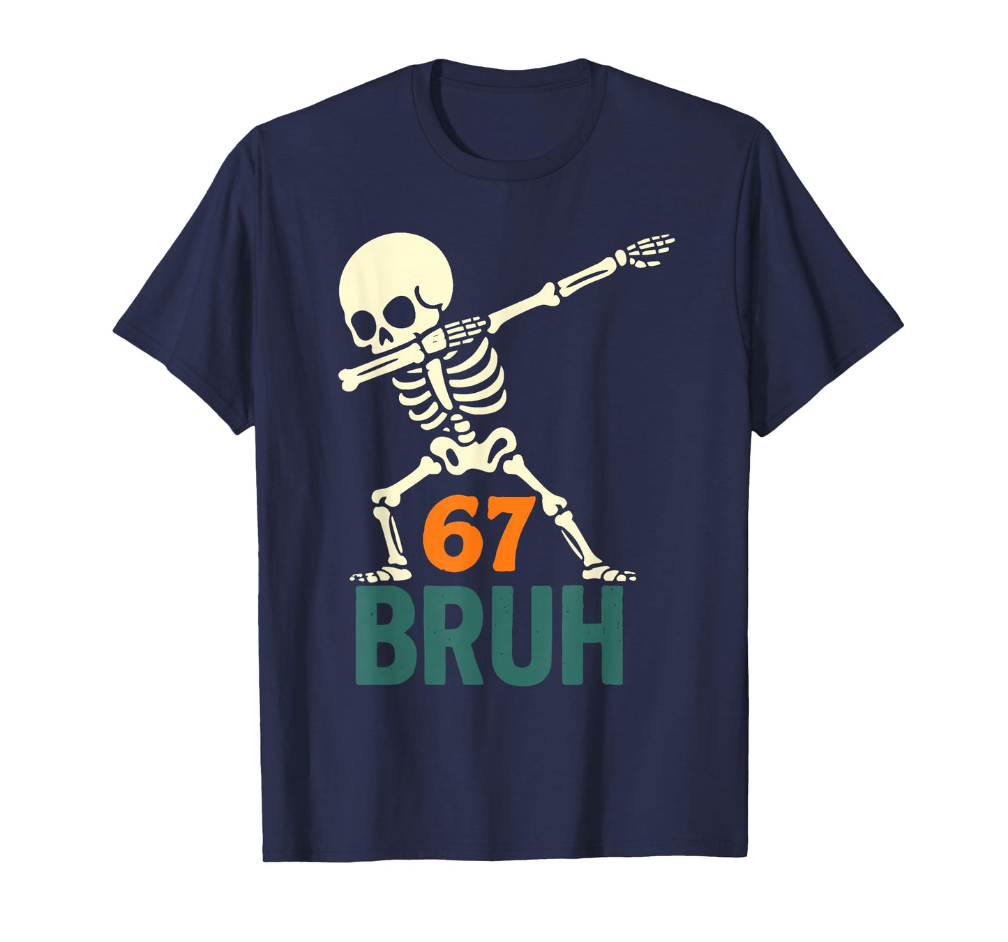 Bruh Halloween Meme Numbers Six Seven Skeleton Funny Kids T-Shirt