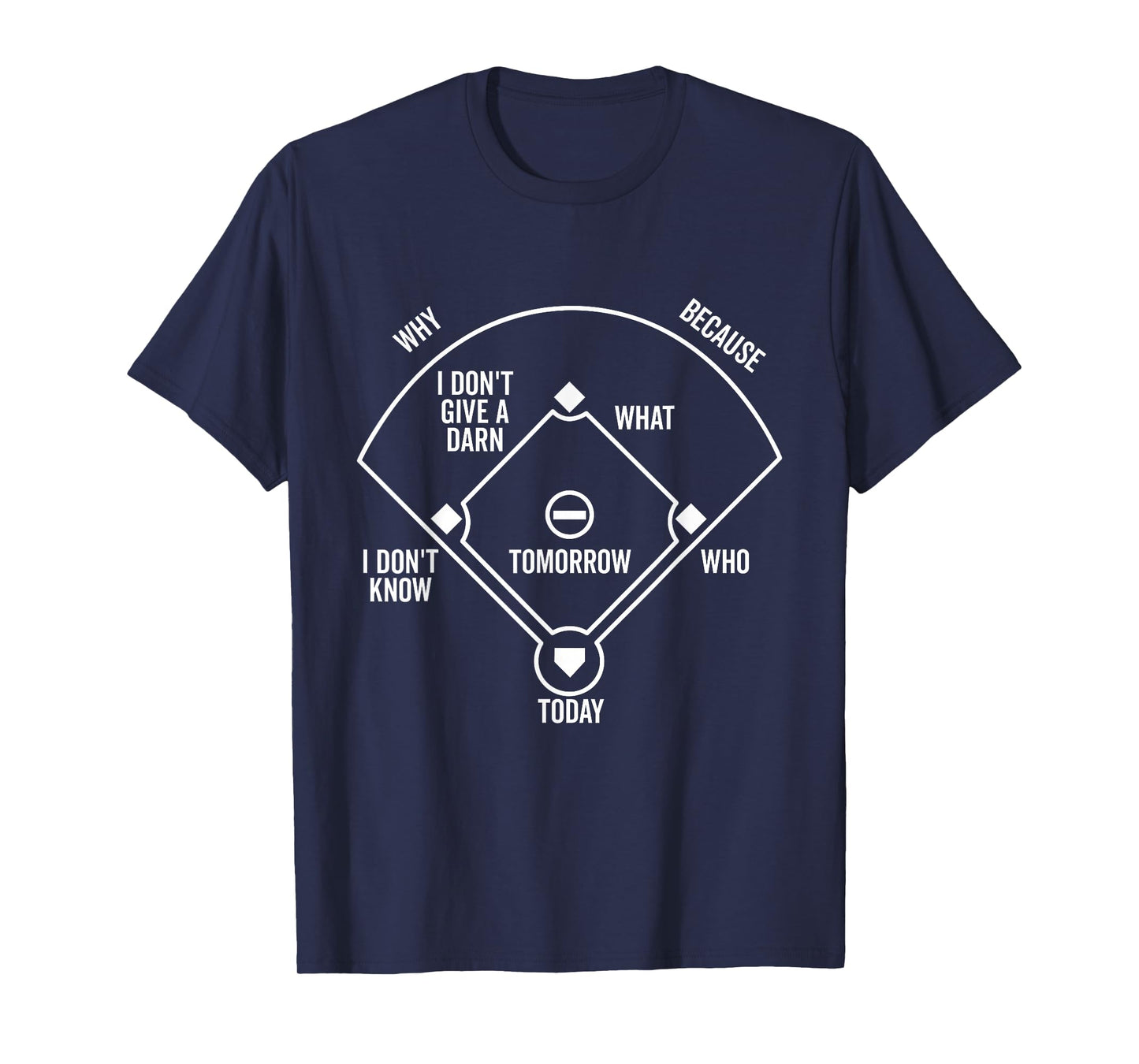 Who's on First Funny Baseball Positions Names Dark T-Shirt