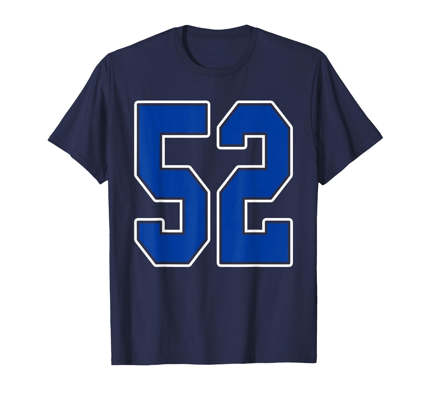 Royal Blue and White Number 52 Jersey Player Uniform #52 Fan T-Shirt