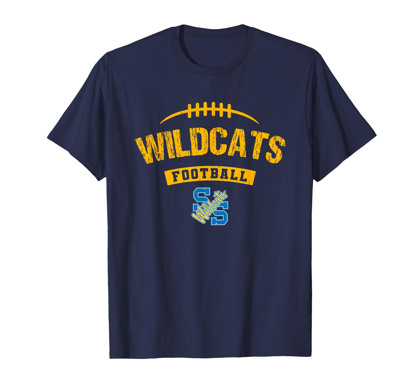 Sulphur Springs Wildcats Logo Football Distressed HS T-Shirt