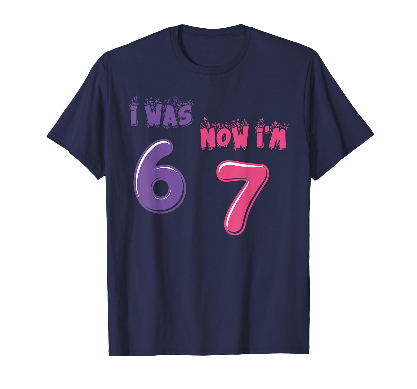 Funny 7 Year Old Birthday was 6 Now I'm Seven Meme 67 T-Shirt