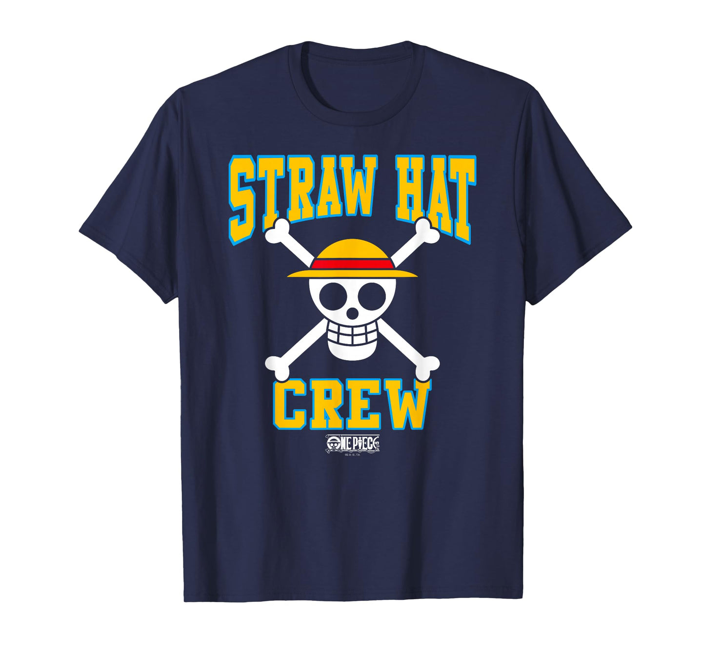 One Piece Anime Straw Hat Crew Athletic Type Jolly Rogers T-Shirt