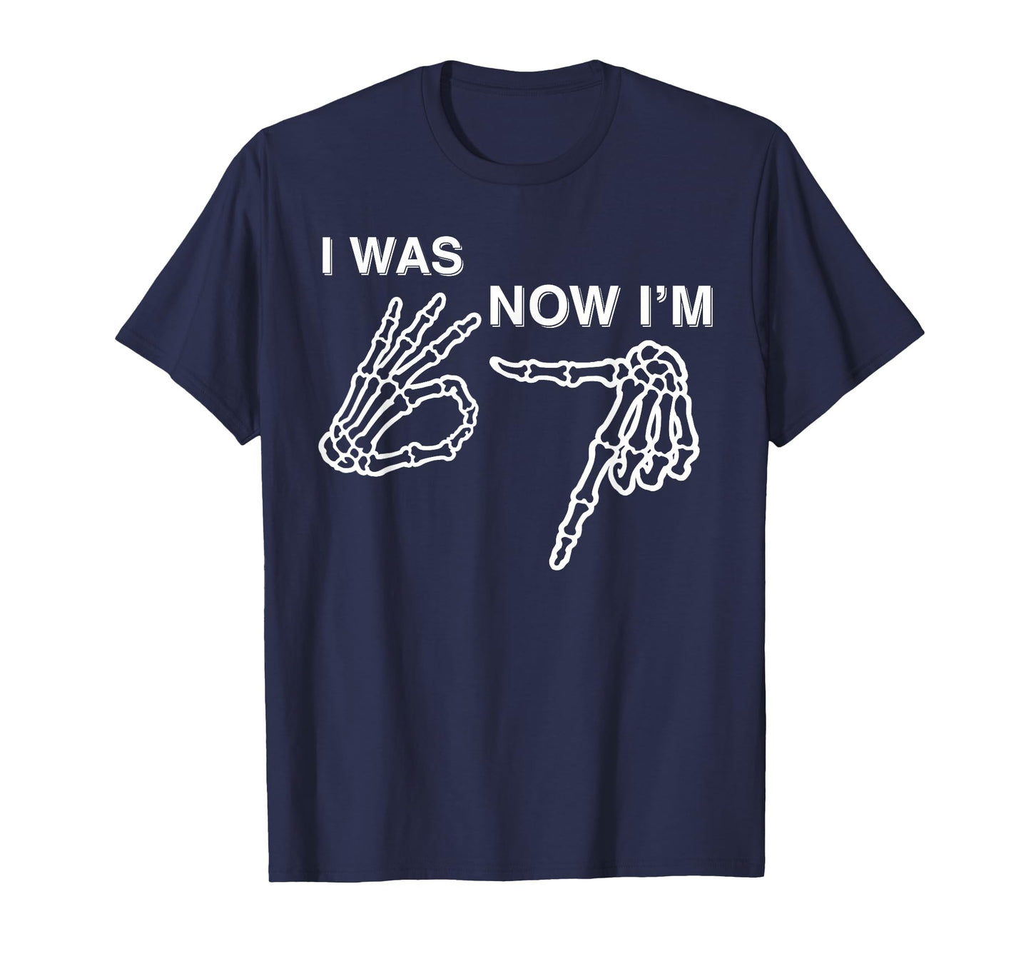 I was 6 Now I’m 7 Skeleton Hand Birthday Baseball Meme T-Shirt