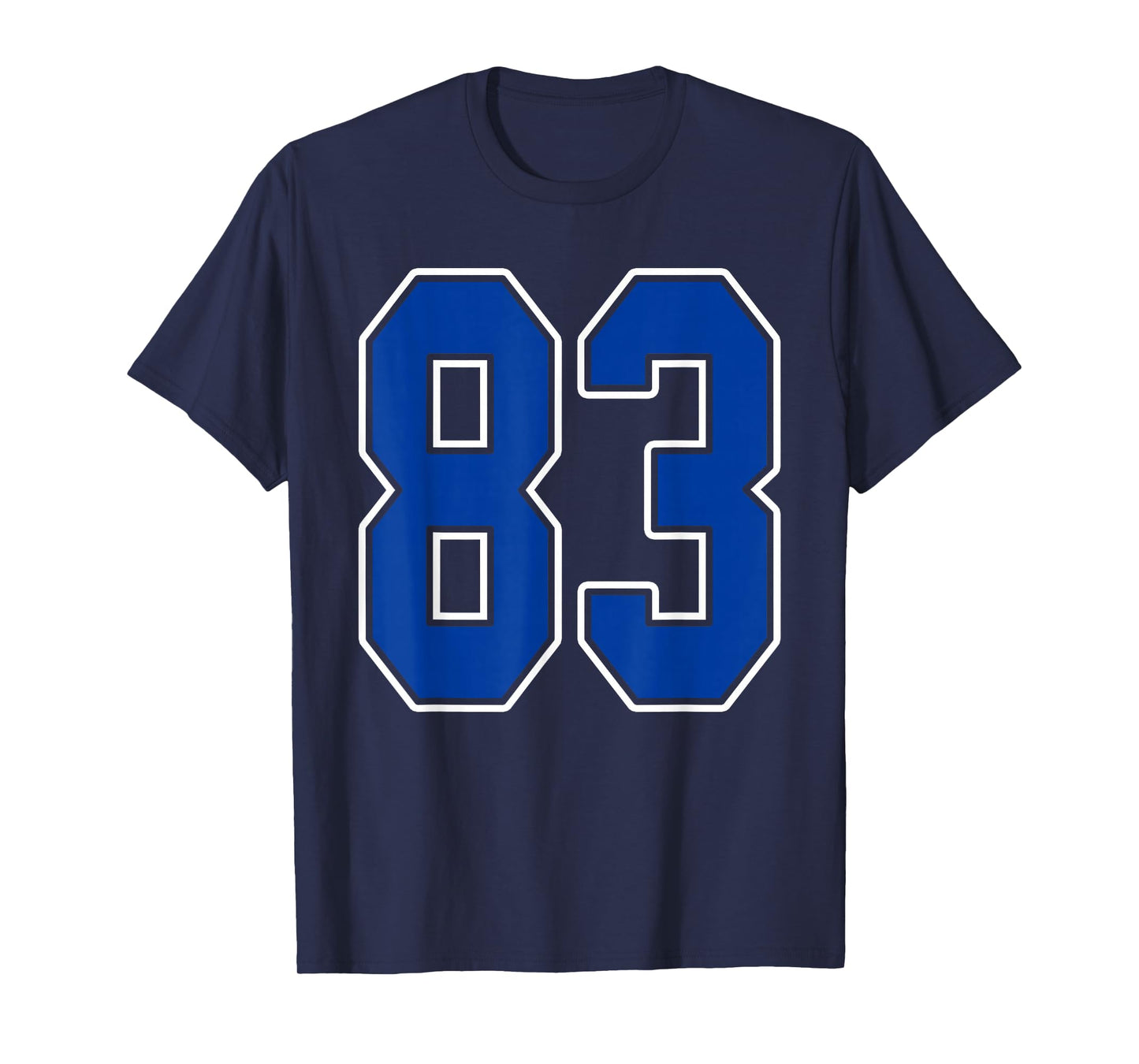 Royal Blue and White Number 83 Jersey Player Uniform #83 Fan T-Shirt