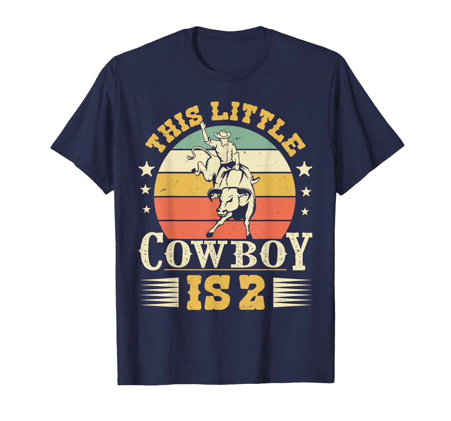 This Little Cowboy Is 2 Western Country Rodeo 2nd Birthday T-Shirt