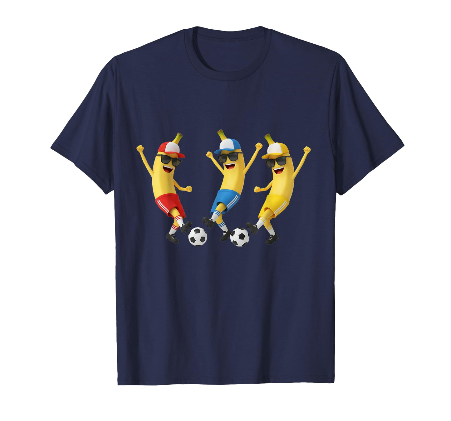 Funny Banana Soccer Team Art | Cool Cartoon Football Tee T-Shirt